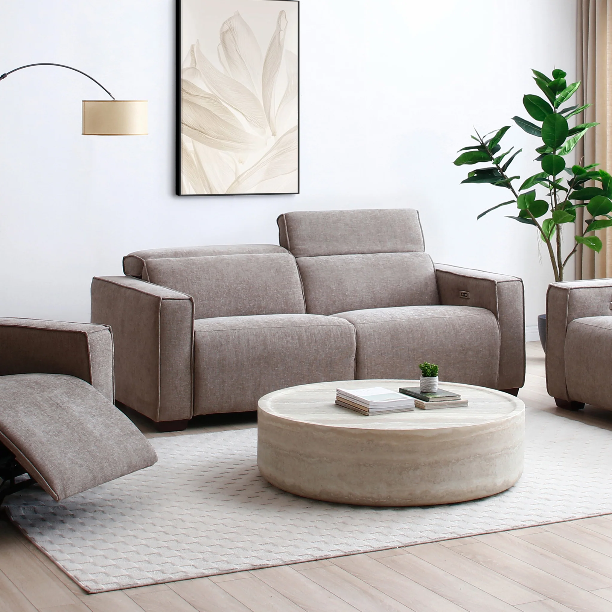 Beaumont Chenille 3 Seater Power Recliner Sofa - Image 7
