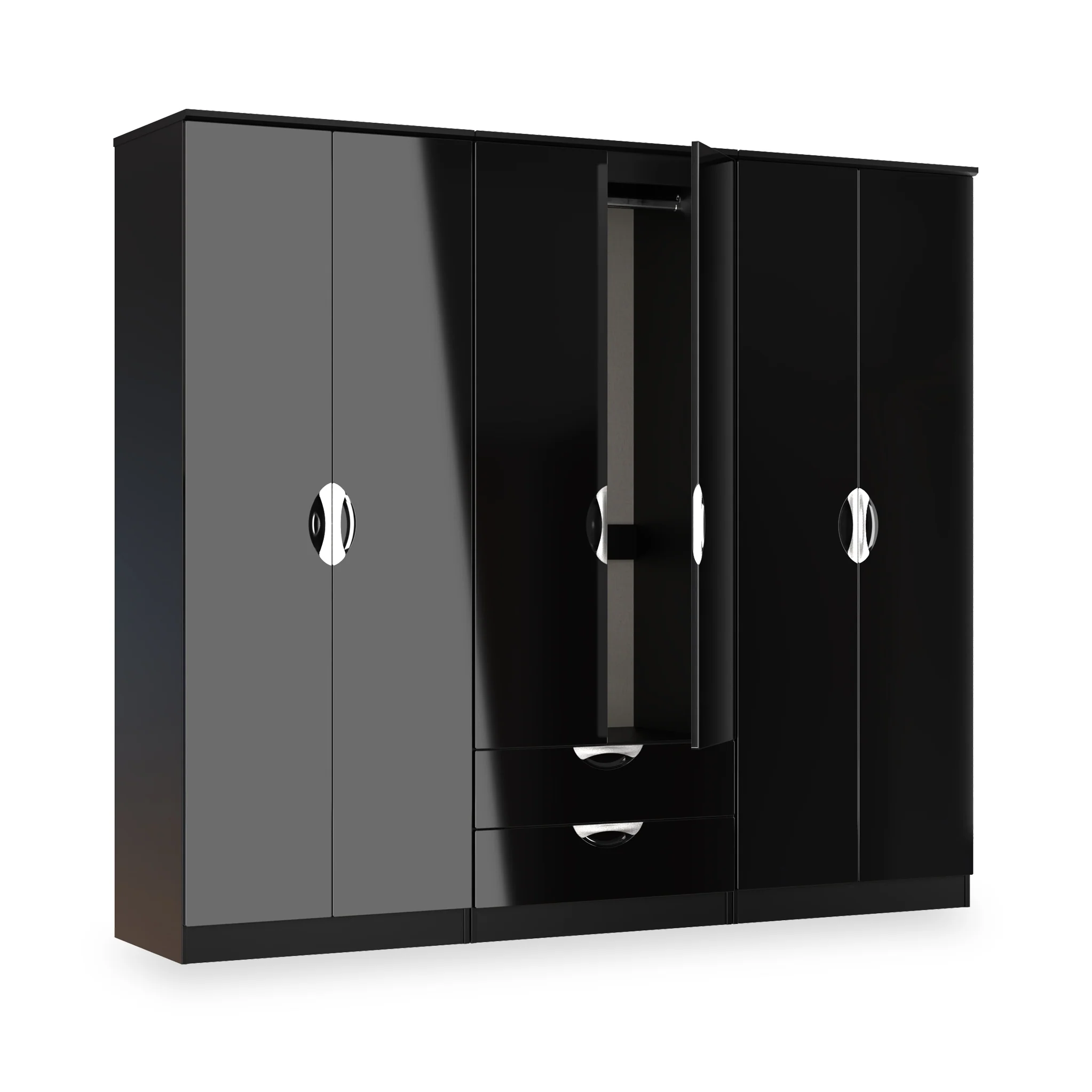 Becket 6 Door 2 Drawer Wardrobe - Image 12