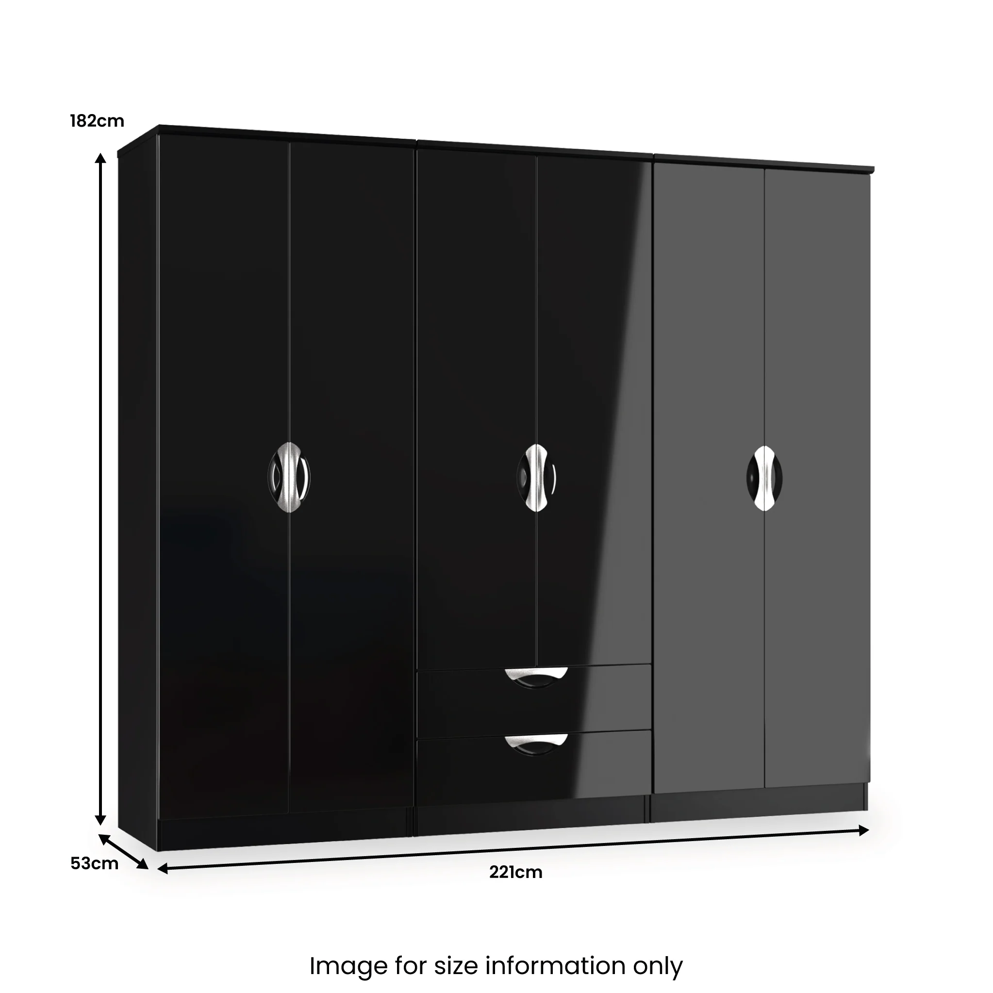 Becket 6 Door 2 Drawer Wardrobe - Image 25