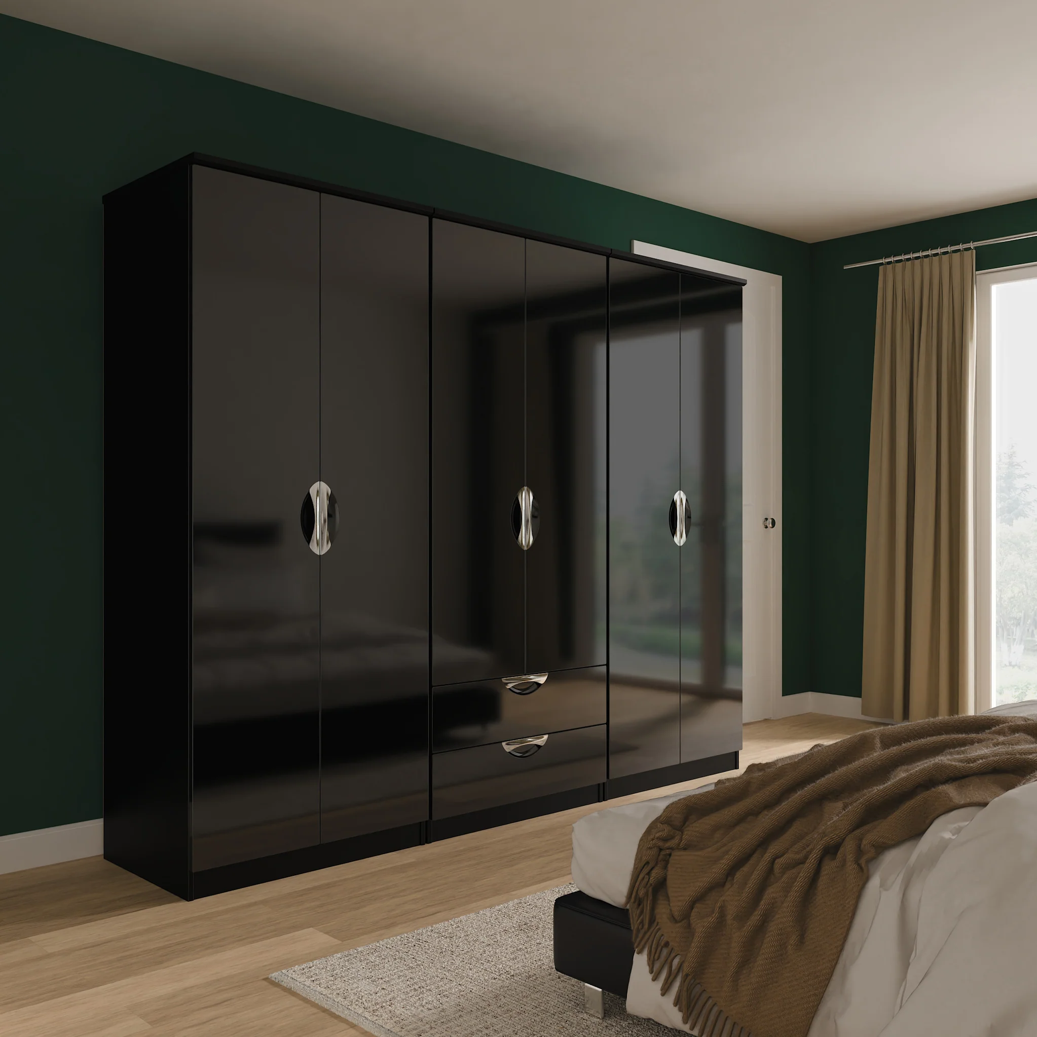 Becket 6 Door 2 Drawer Wardrobe - Image 9