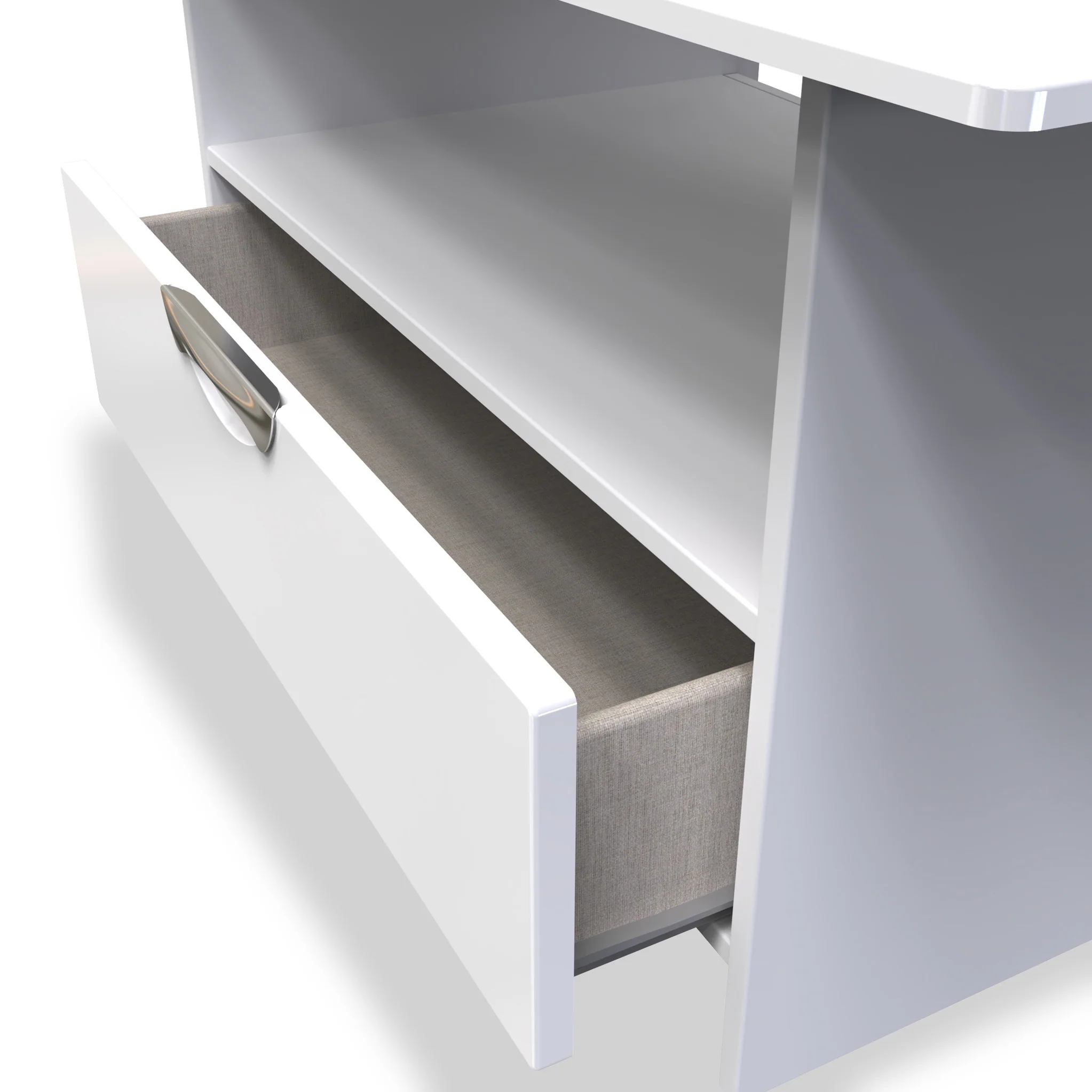 Beckett Gloss 1 Drawer with Open Shelf Coffee Table - Image 10