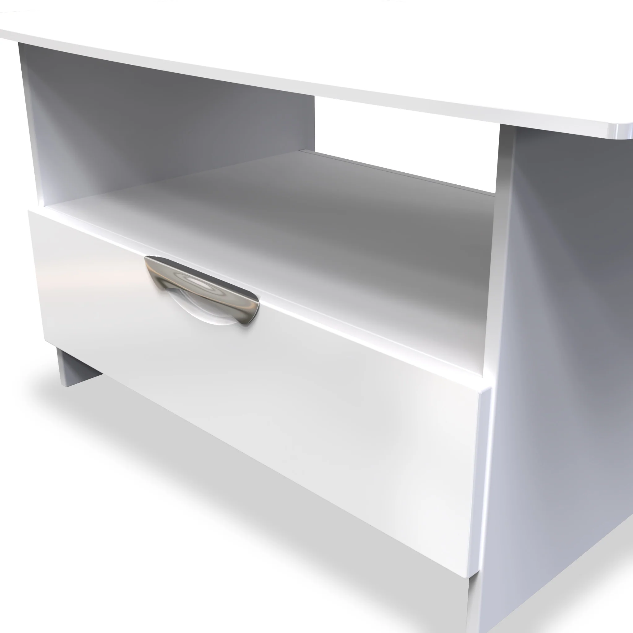 Beckett Gloss 1 Drawer with Open Shelf Coffee Table - Image 12