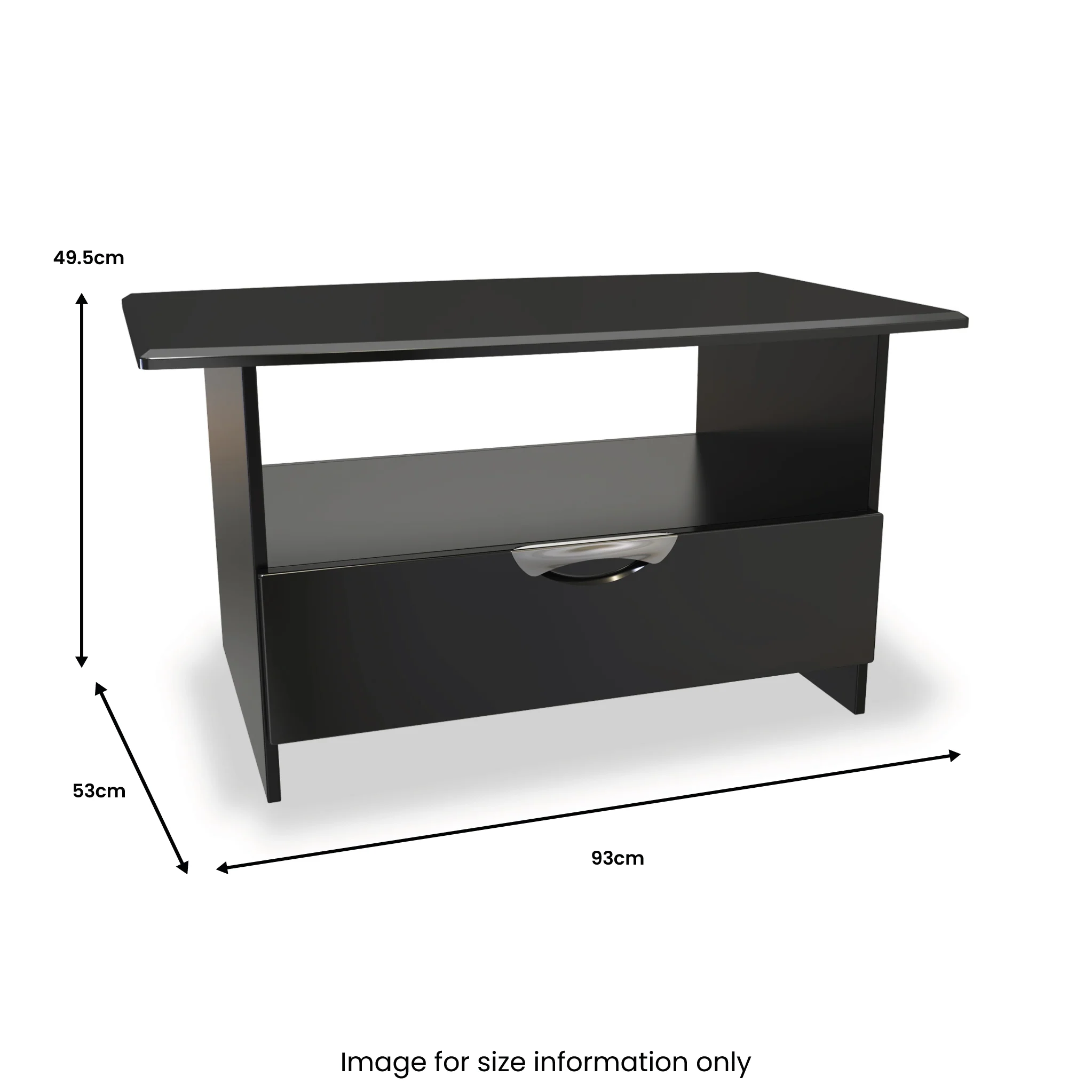 Beckett Gloss 1 Drawer with Open Shelf Coffee Table - Image 17
