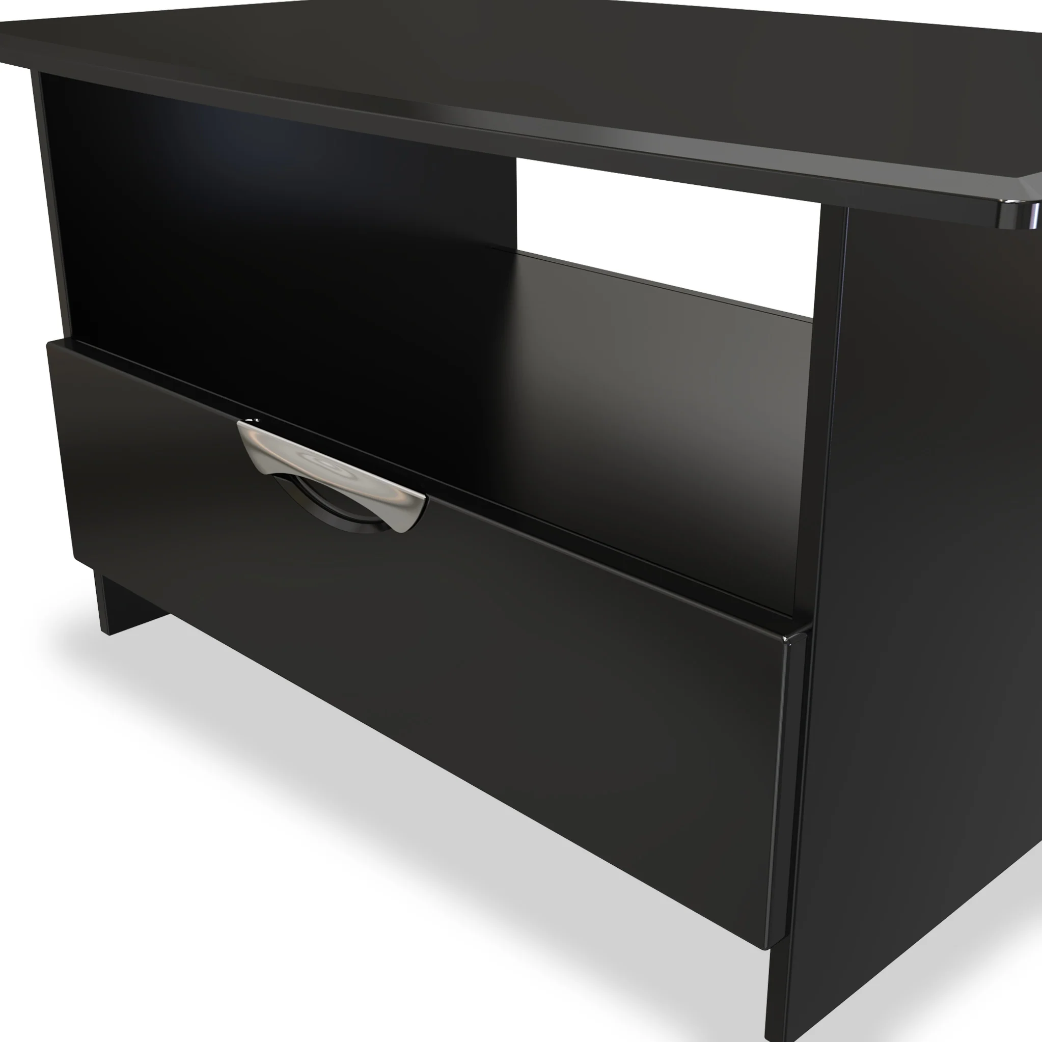 Beckett Gloss 1 Drawer with Open Shelf Coffee Table - Image 4