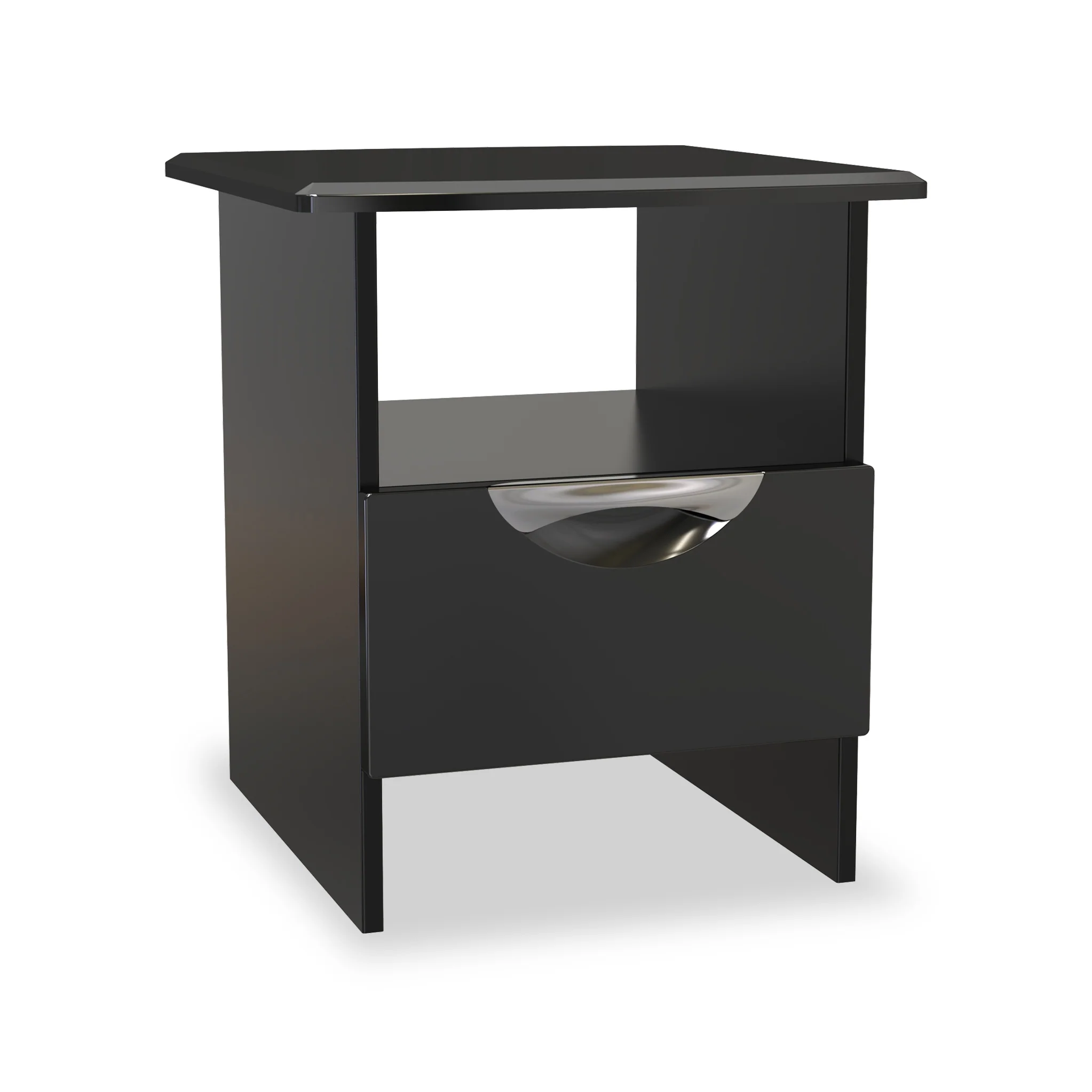 Beckett Gloss 1 Drawer with Open Shelf Lamp Table - Image 11