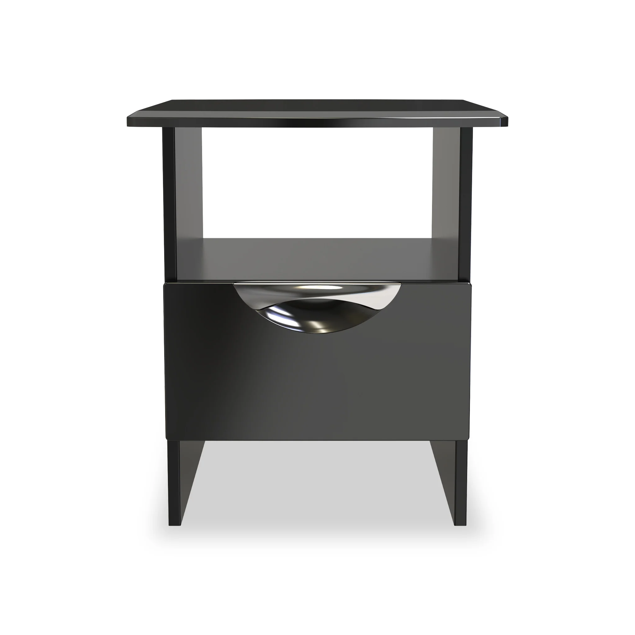 Beckett Gloss 1 Drawer with Open Shelf Lamp Table - Image 12