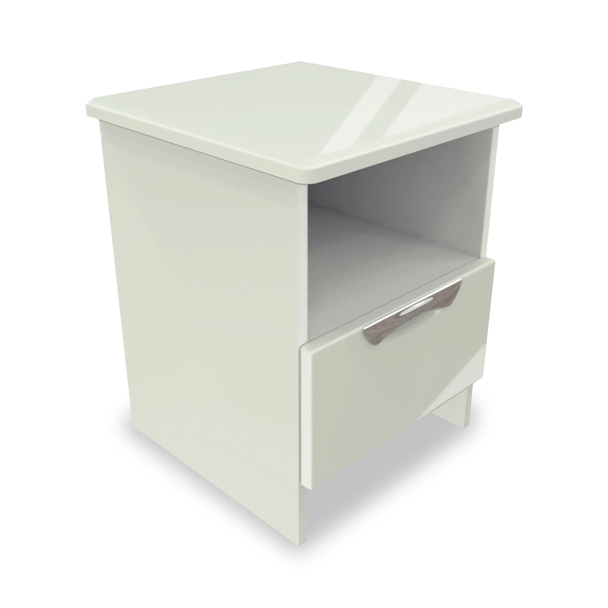 Beckett Gloss 1 Drawer with Open Shelf Lamp Table - Image 16