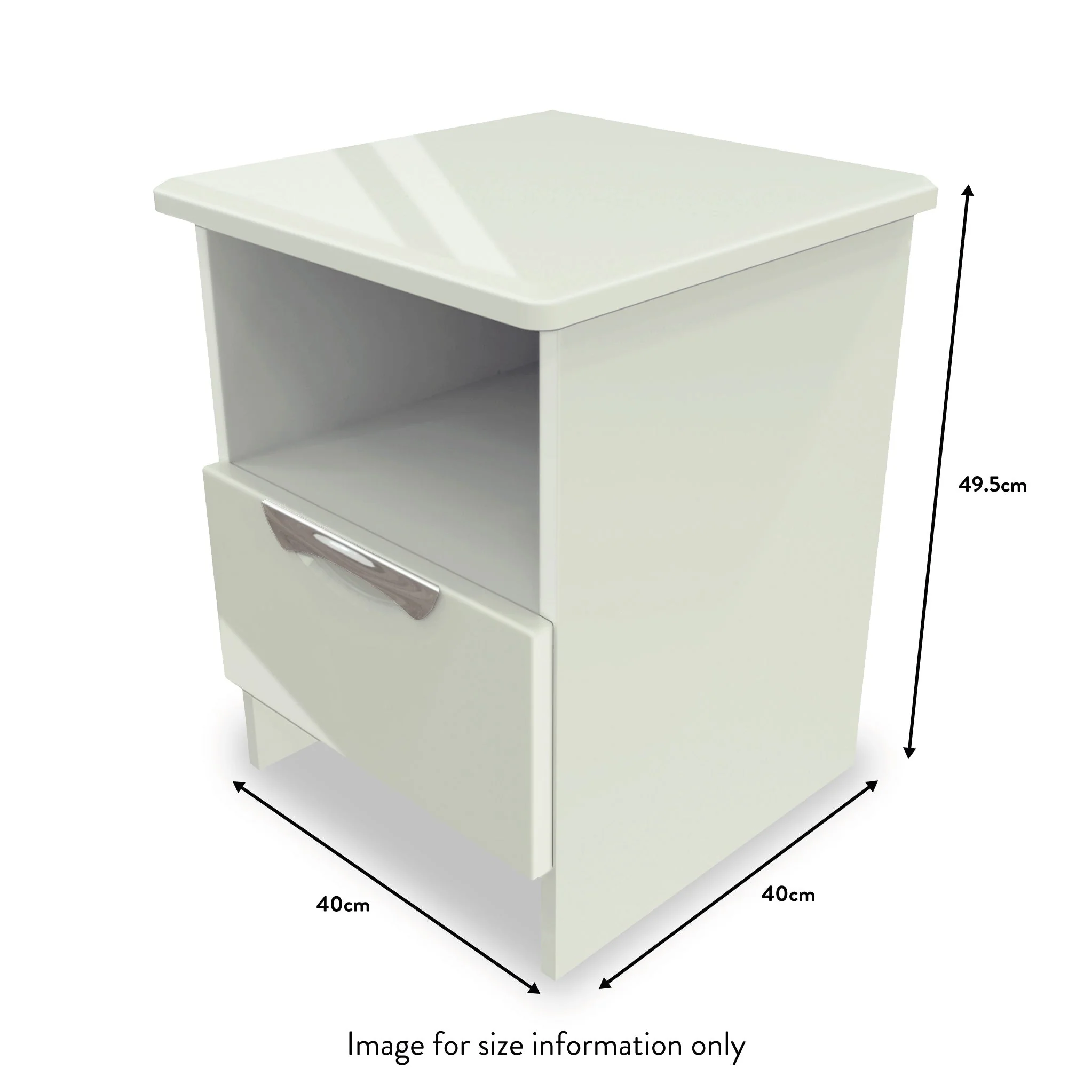 Beckett Gloss 1 Drawer with Open Shelf Lamp Table - Image 17