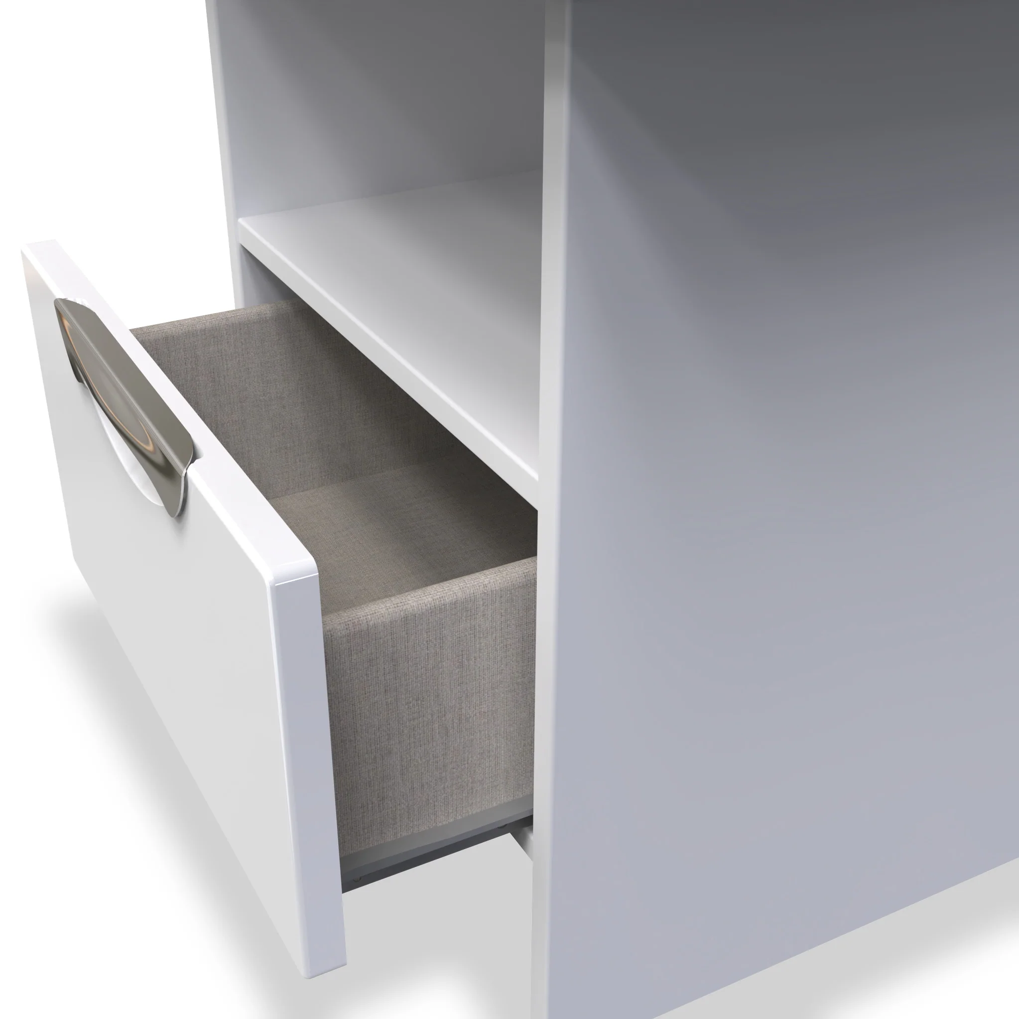 Beckett Gloss 1 Drawer with Open Shelf Lamp Table - Image 5