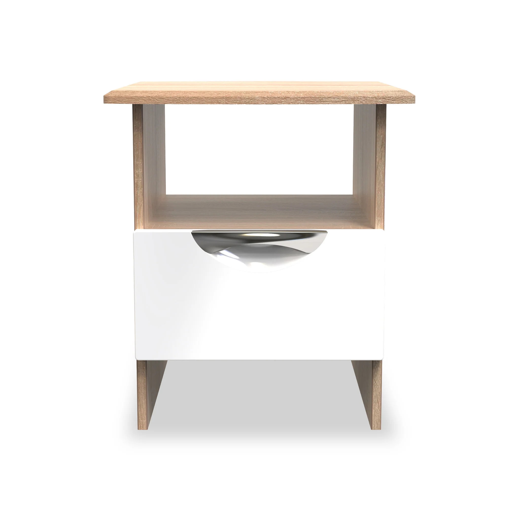 Beckett Gloss 1 Drawer with Open Shelf Lamp Table - Image 6
