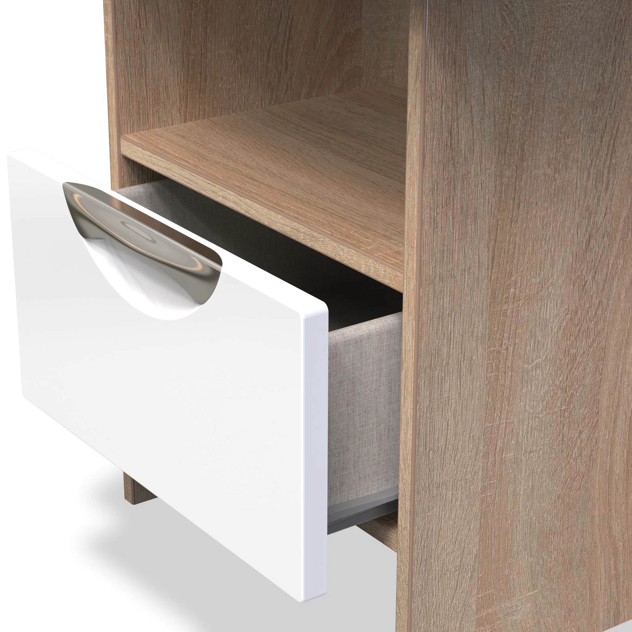 Beckett Gloss 1 Drawer with Open Shelf Lamp Table - Image 7