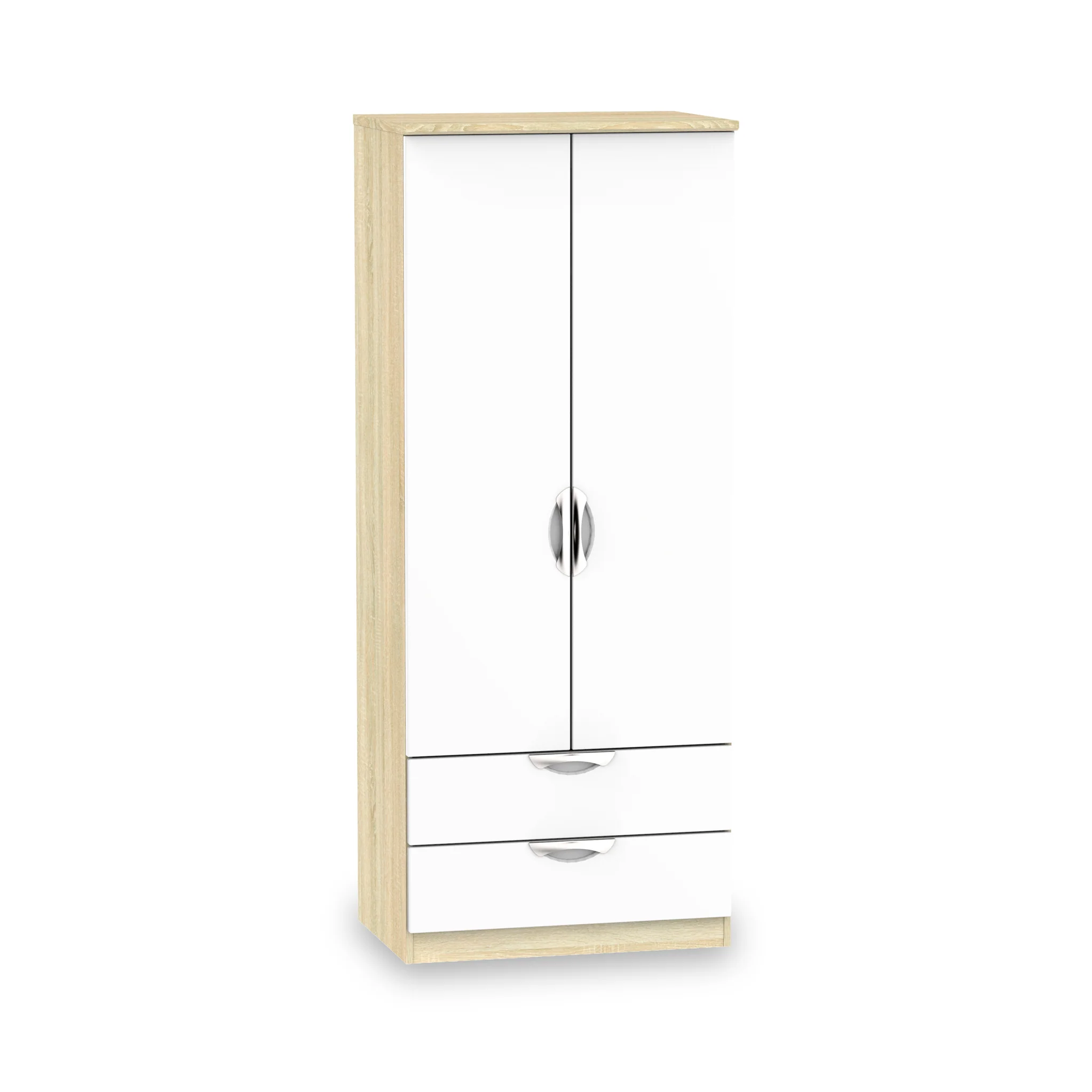 Beckett Gloss 2 Door 2 Drawer Wardrobe - Image 10