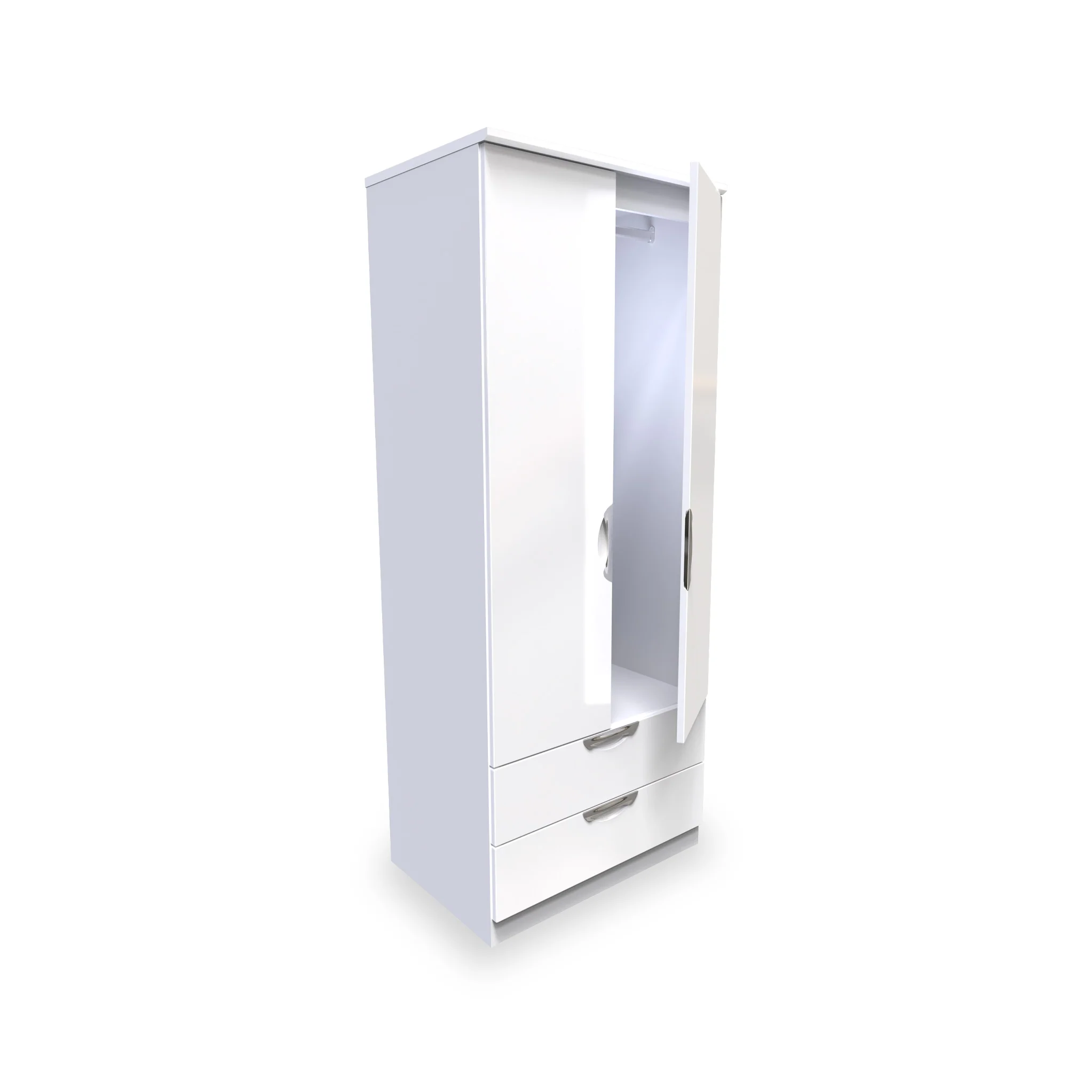 Beckett Gloss 2 Door 2 Drawer Wardrobe - Image 14