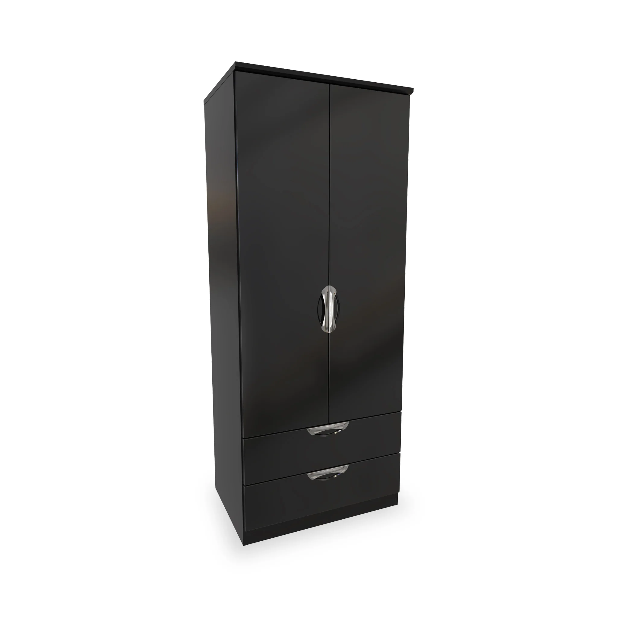 Beckett Gloss 2 Door 2 Drawer Wardrobe - Image 4