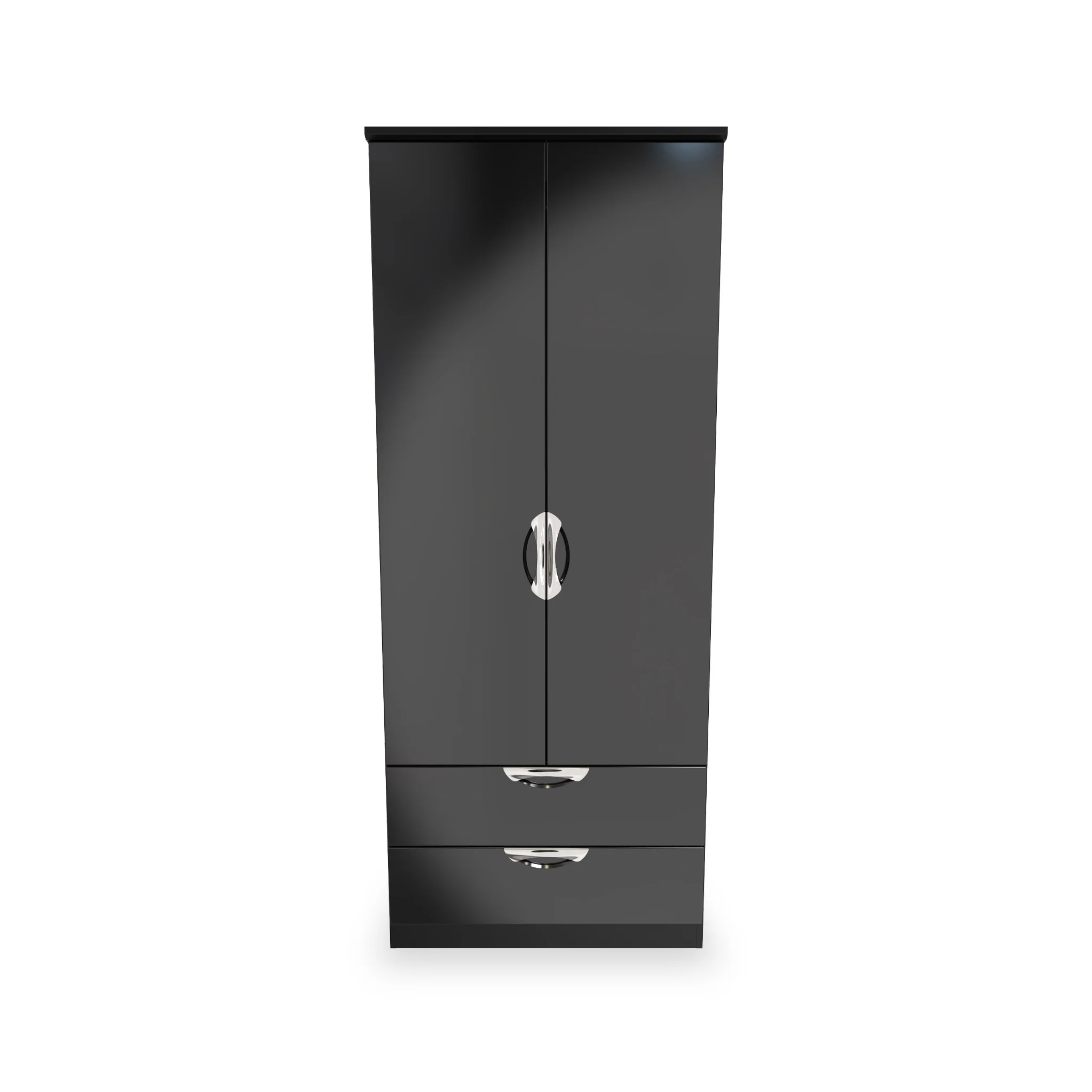 Beckett Gloss 2 Door 2 Drawer Wardrobe - Image 5