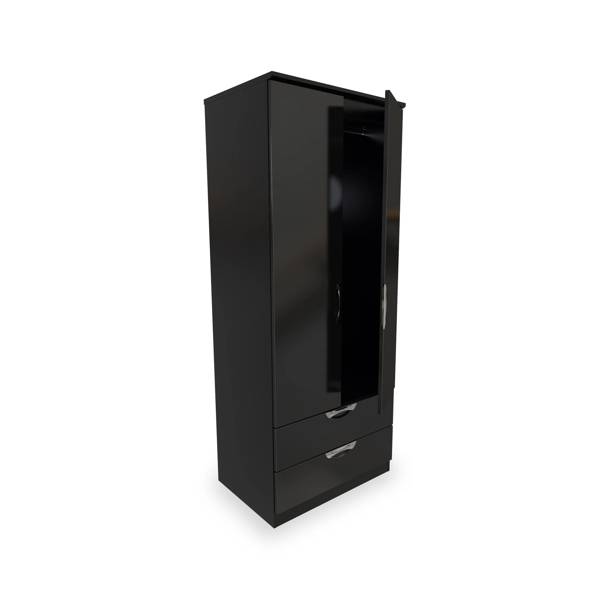 Beckett Gloss 2 Door 2 Drawer Wardrobe - Image 7