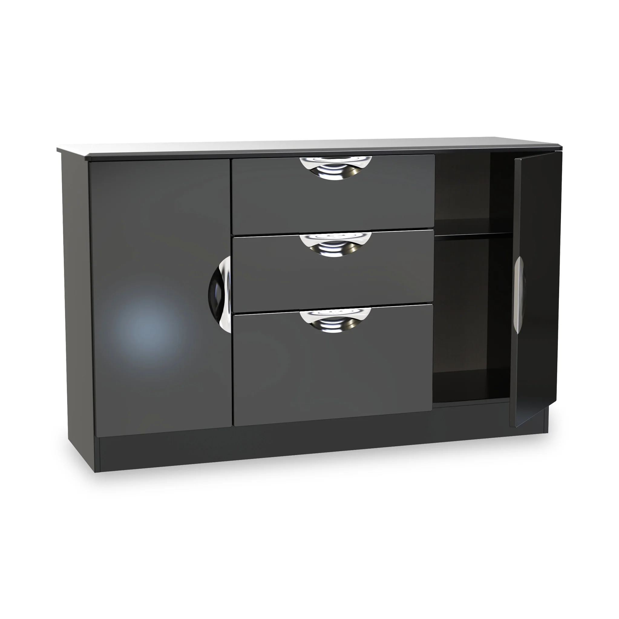 Beckett Gloss 2 Door 3 Drawer Sideboard - Image 14