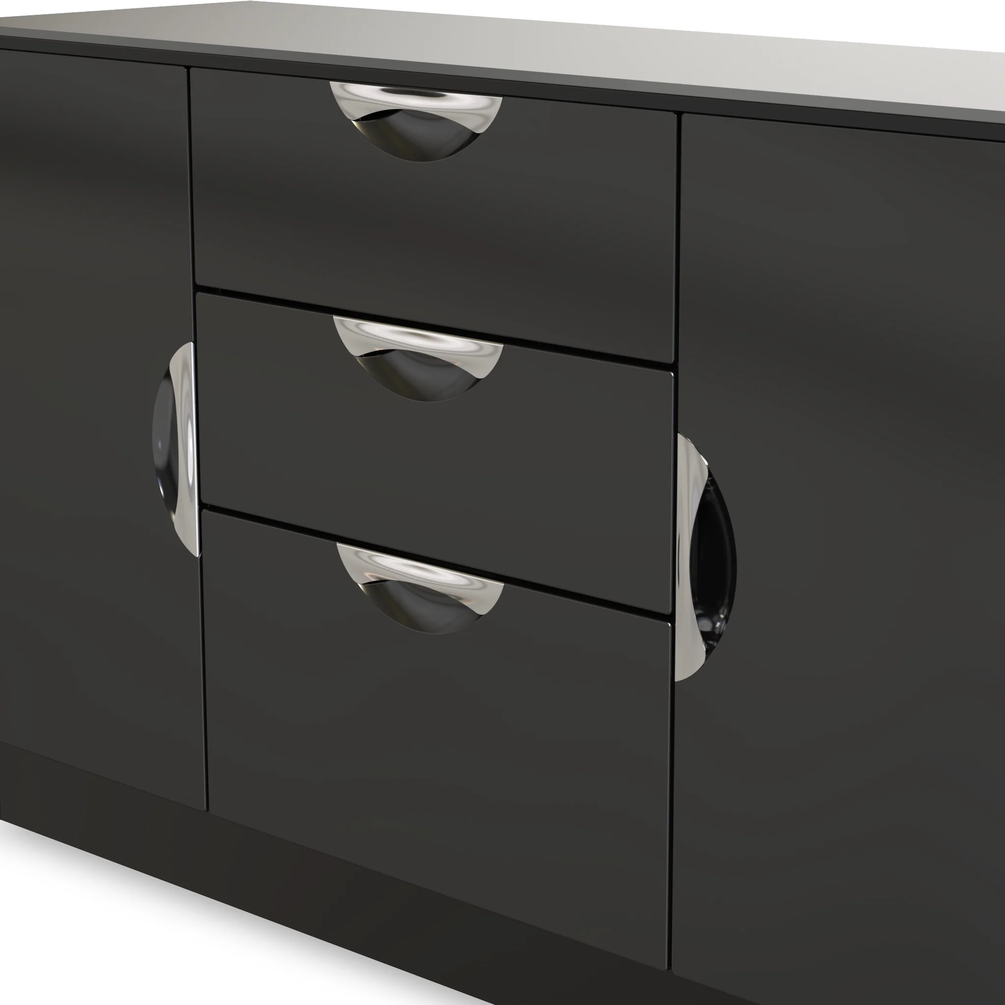 Beckett Gloss 2 Door 3 Drawer Sideboard - Image 15