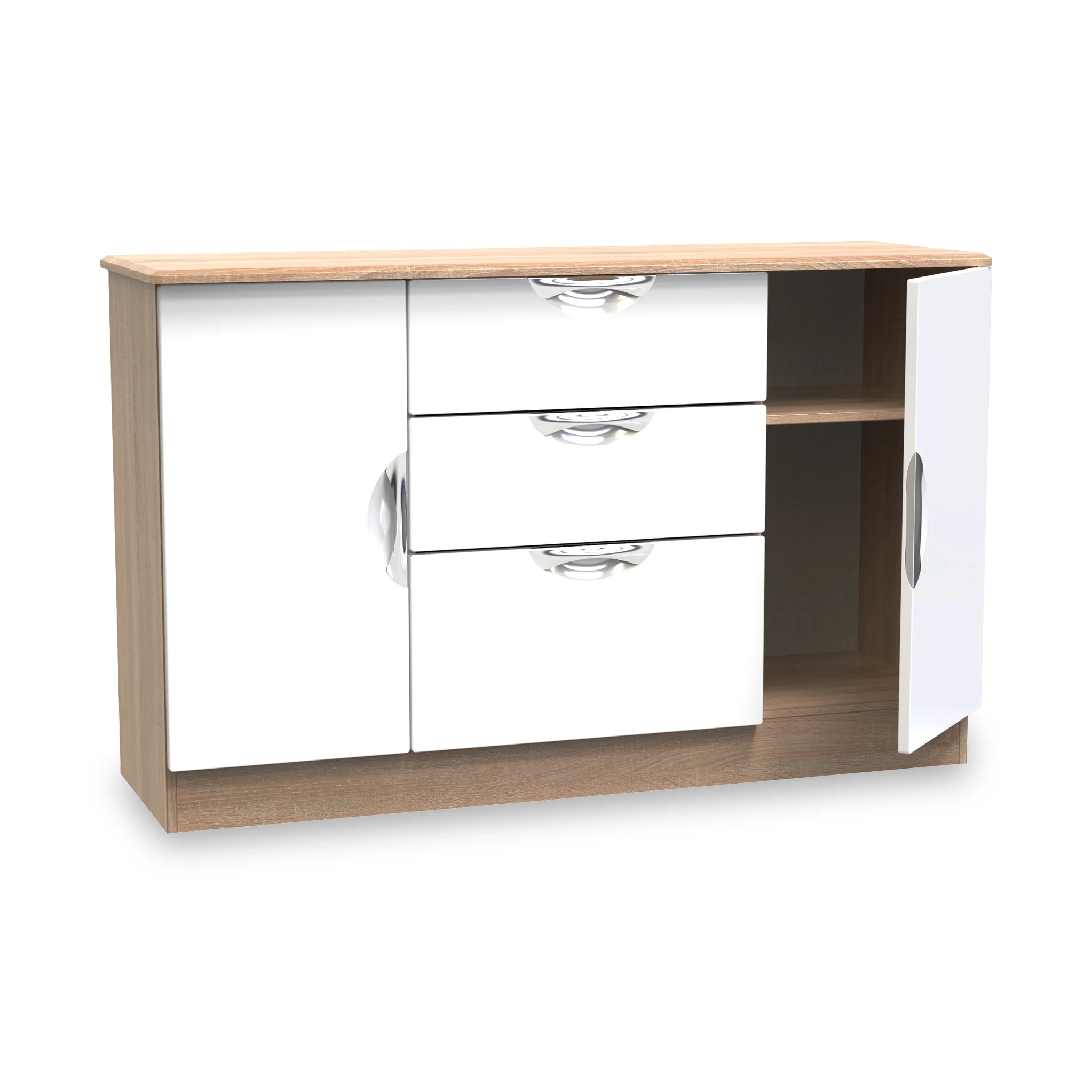 Beckett Gloss 2 Door 3 Drawer Sideboard - Image 3