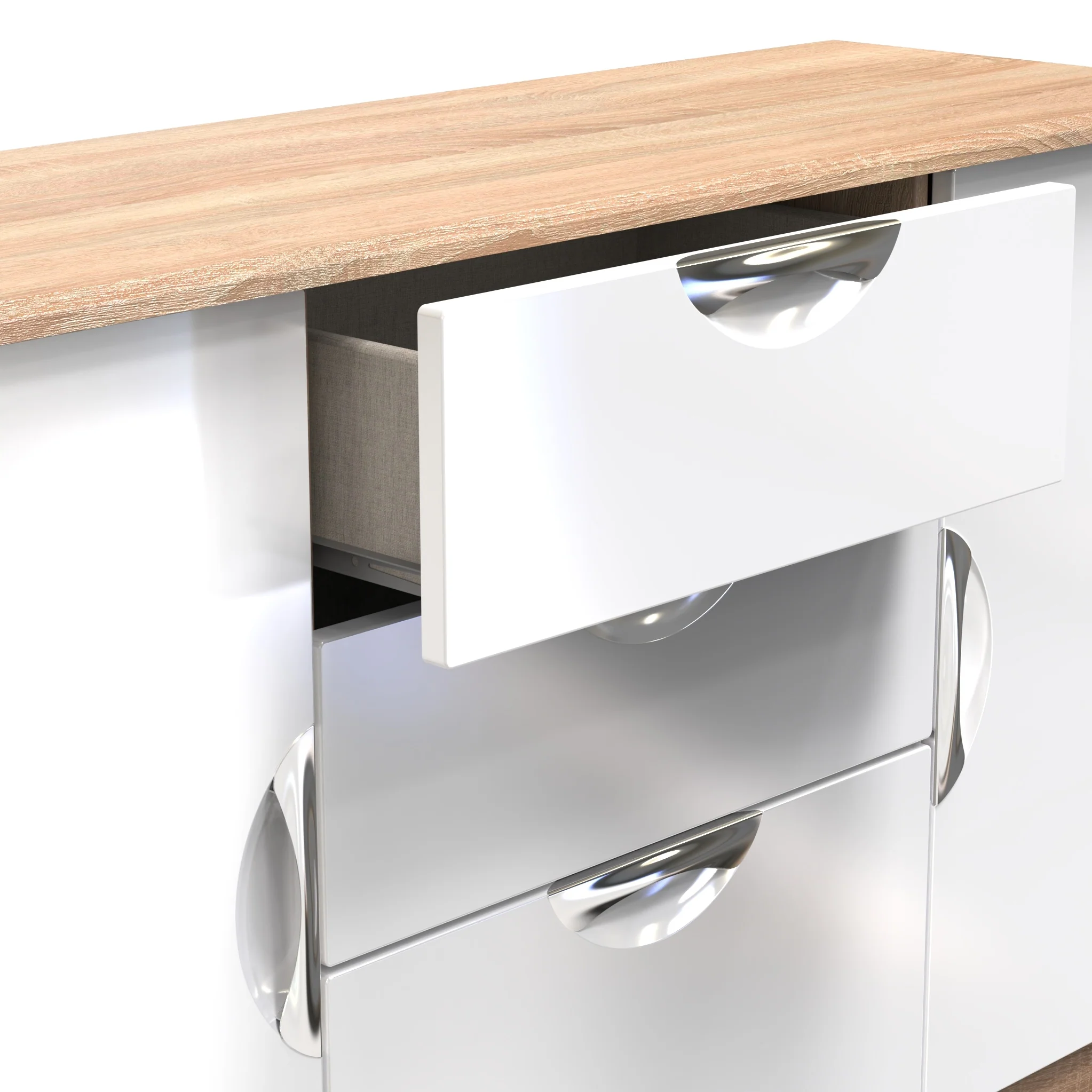 Beckett Gloss 2 Door 3 Drawer Sideboard - Image 6