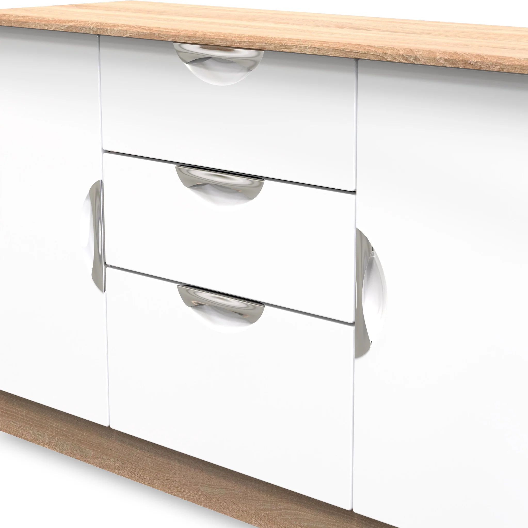Beckett Gloss 2 Door 3 Drawer Sideboard - Image 7