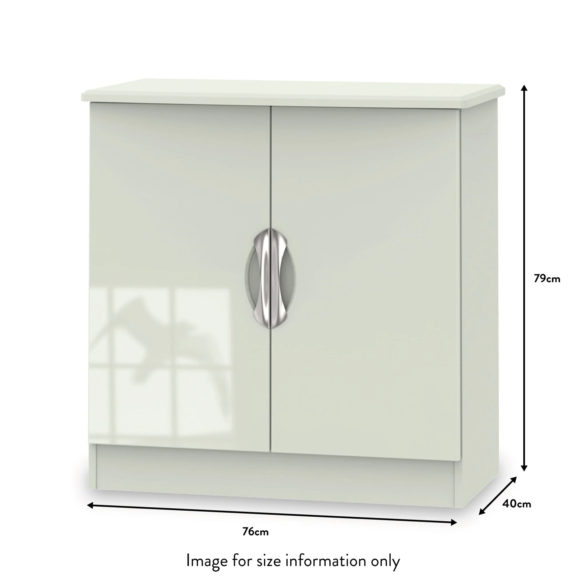 Beckett Cream Gloss 2 Door TV Unit - Image 4