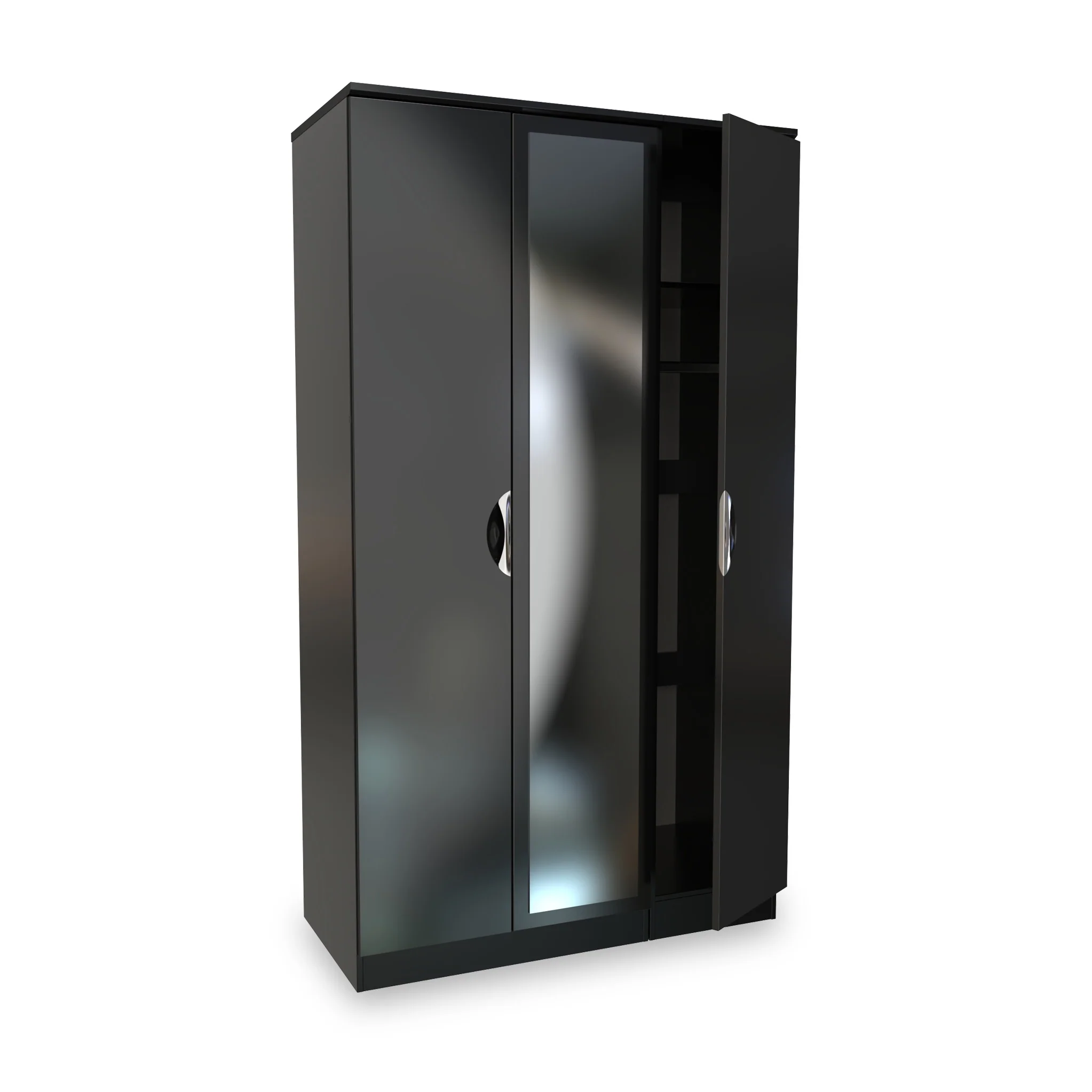 Beckett Gloss 3 Door Mirror Wardrobe - Image 10