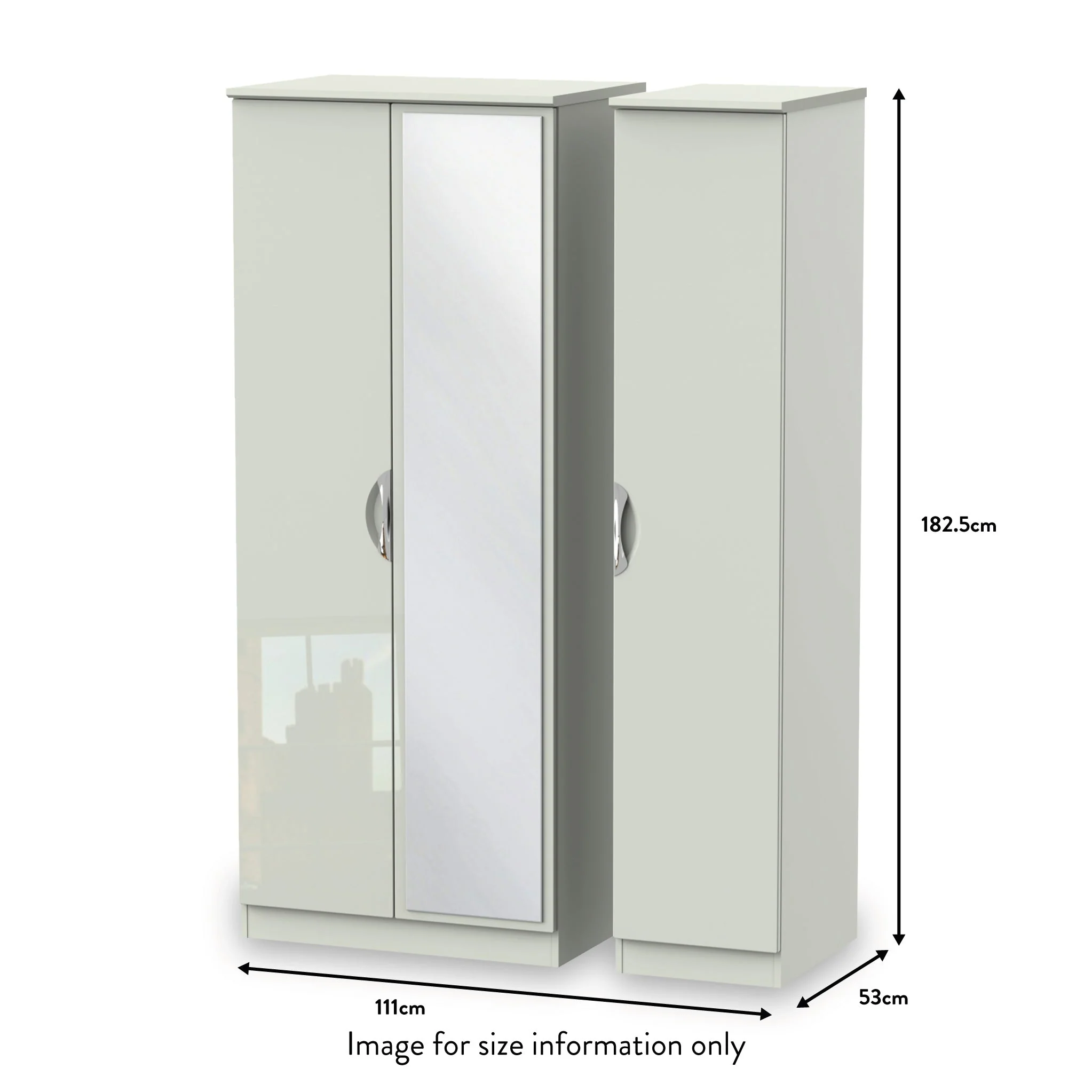 Beckett Gloss 3 Door Mirror Wardrobe - Image 14