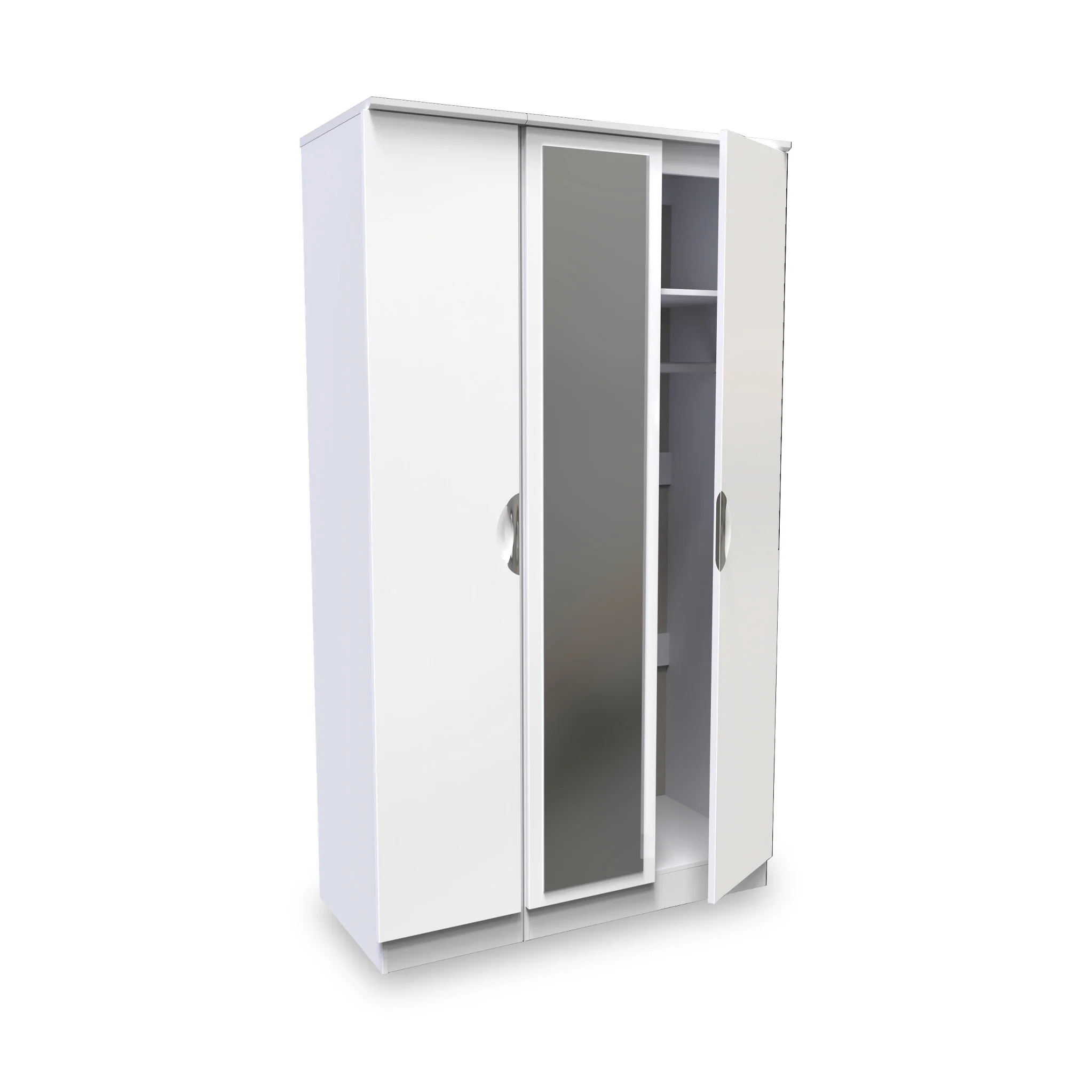 Beckett Gloss 3 Door Mirror Wardrobe - Image 6