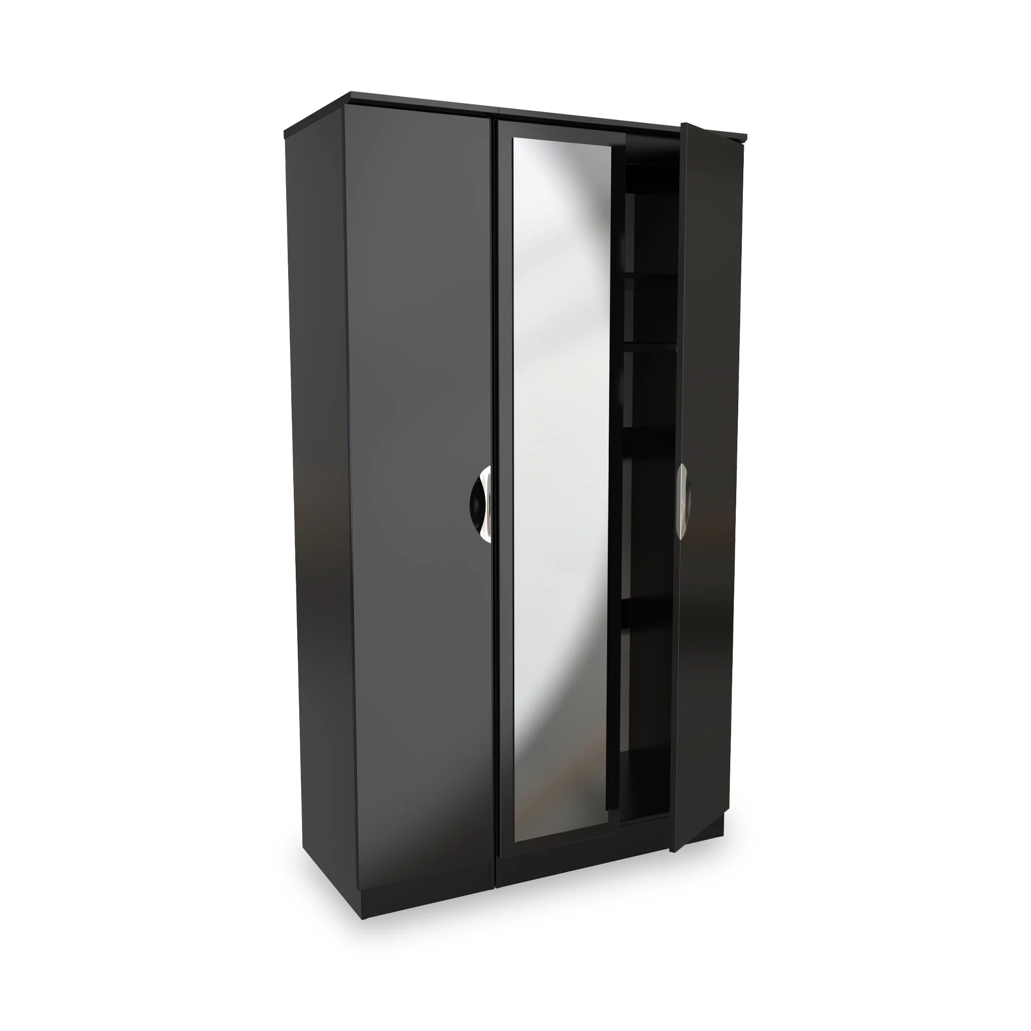 Beckett Gloss 3 Door Mirror Wardrobe - Image 9