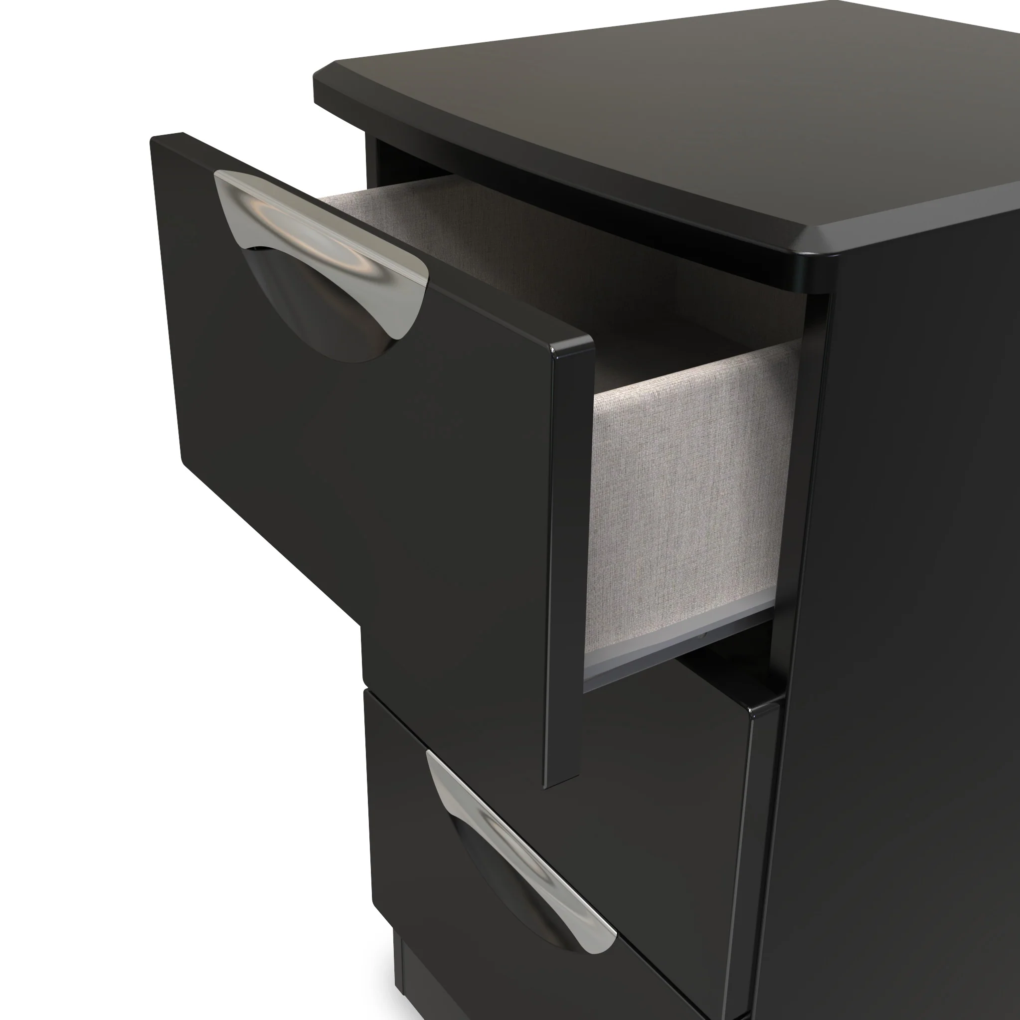 Beckett Gloss 3 Drawer Bedside Cabinet - Image 11
