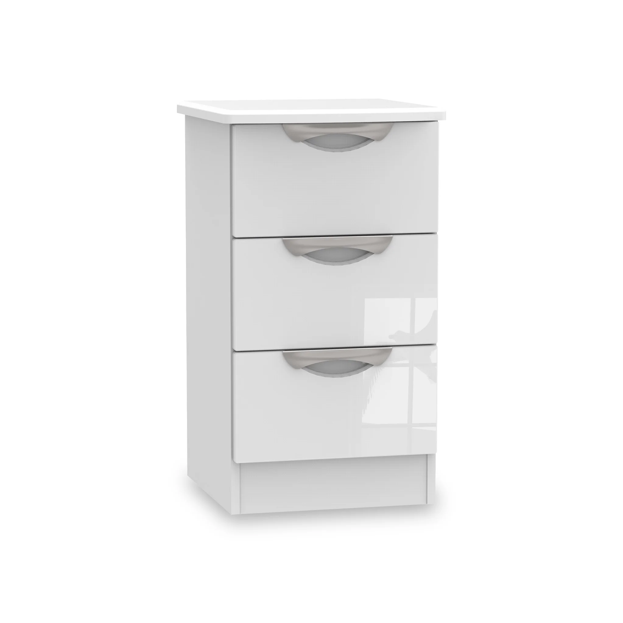 Beckett Gloss 3 Drawer Bedside Cabinet - Image 3