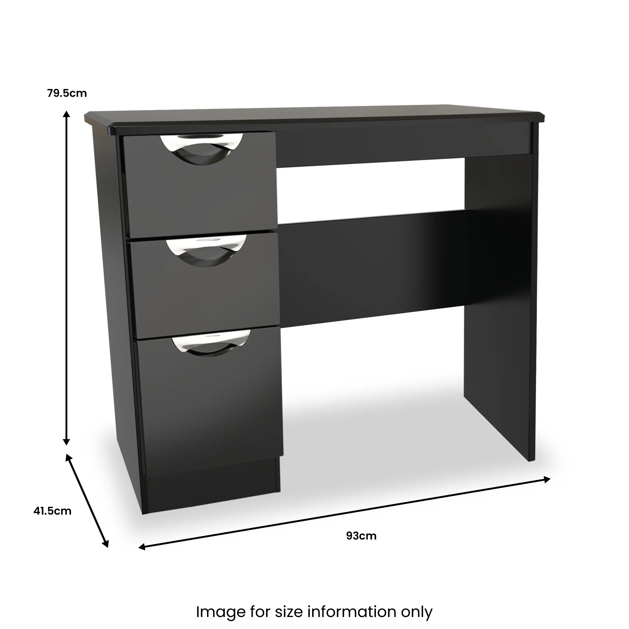 Beckett Gloss 3 Drawer Dressing Table - Image 19