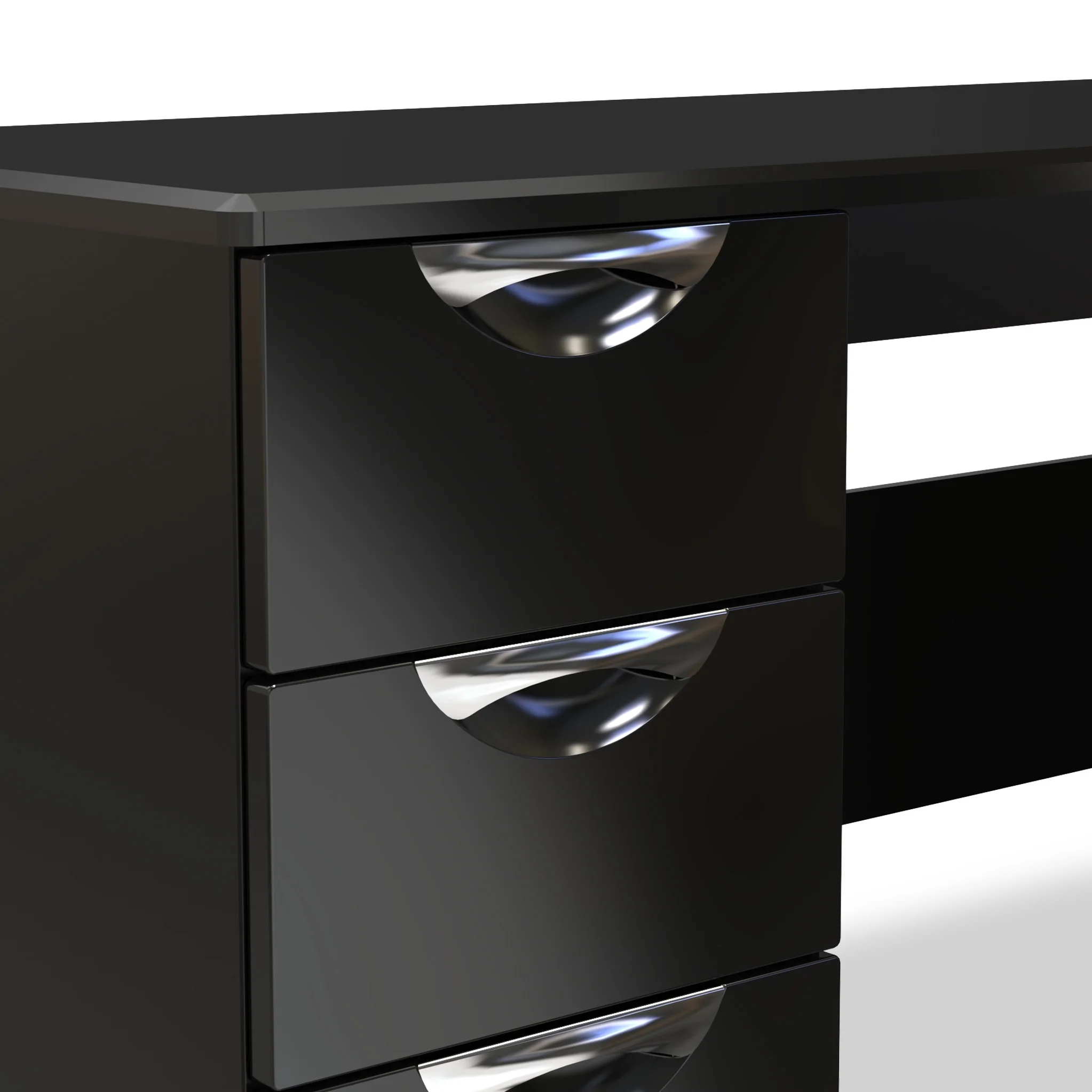 Beckett Gloss 3 Drawer Storage Desk - Image 10