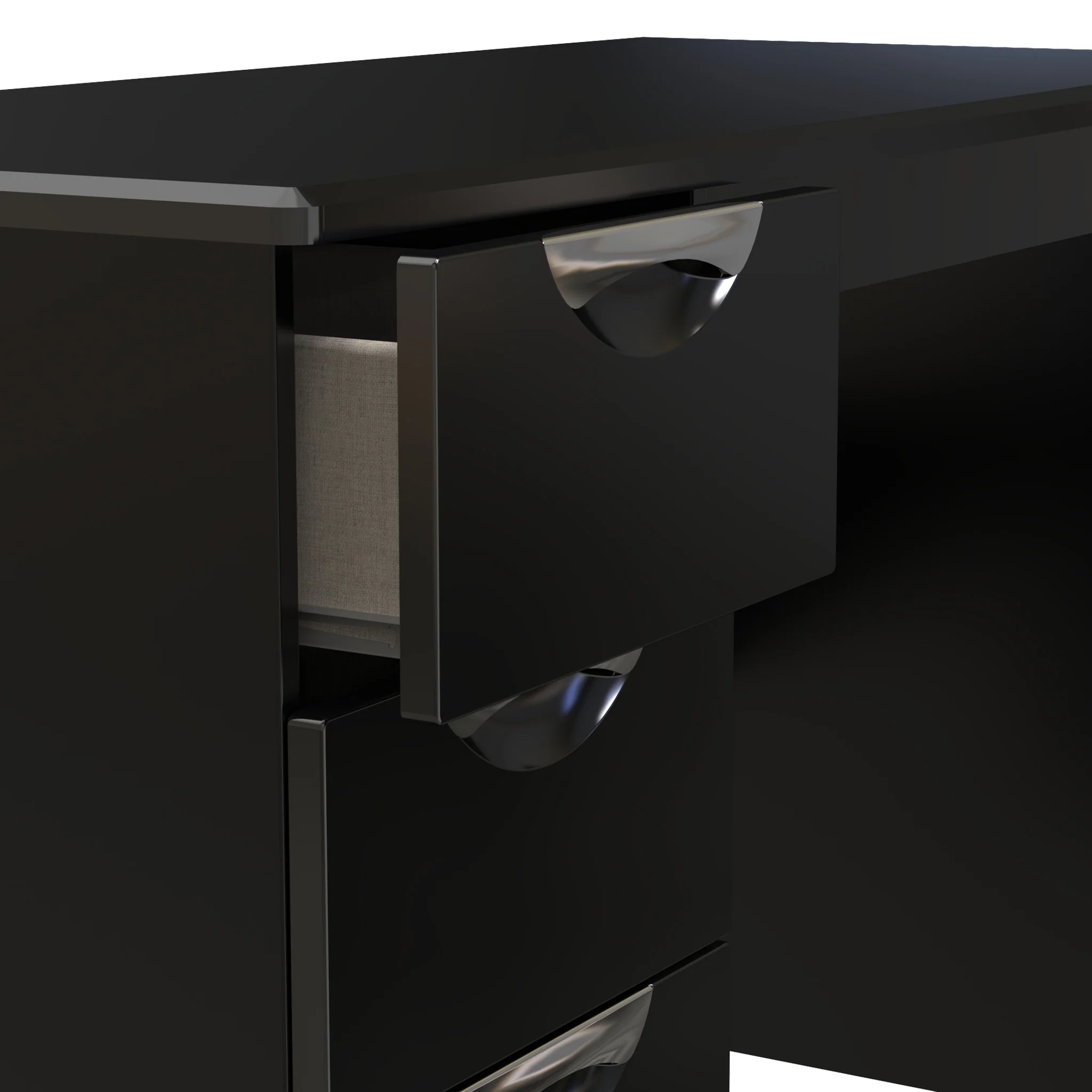 Beckett Gloss 3 Drawer Storage Desk - Image 12