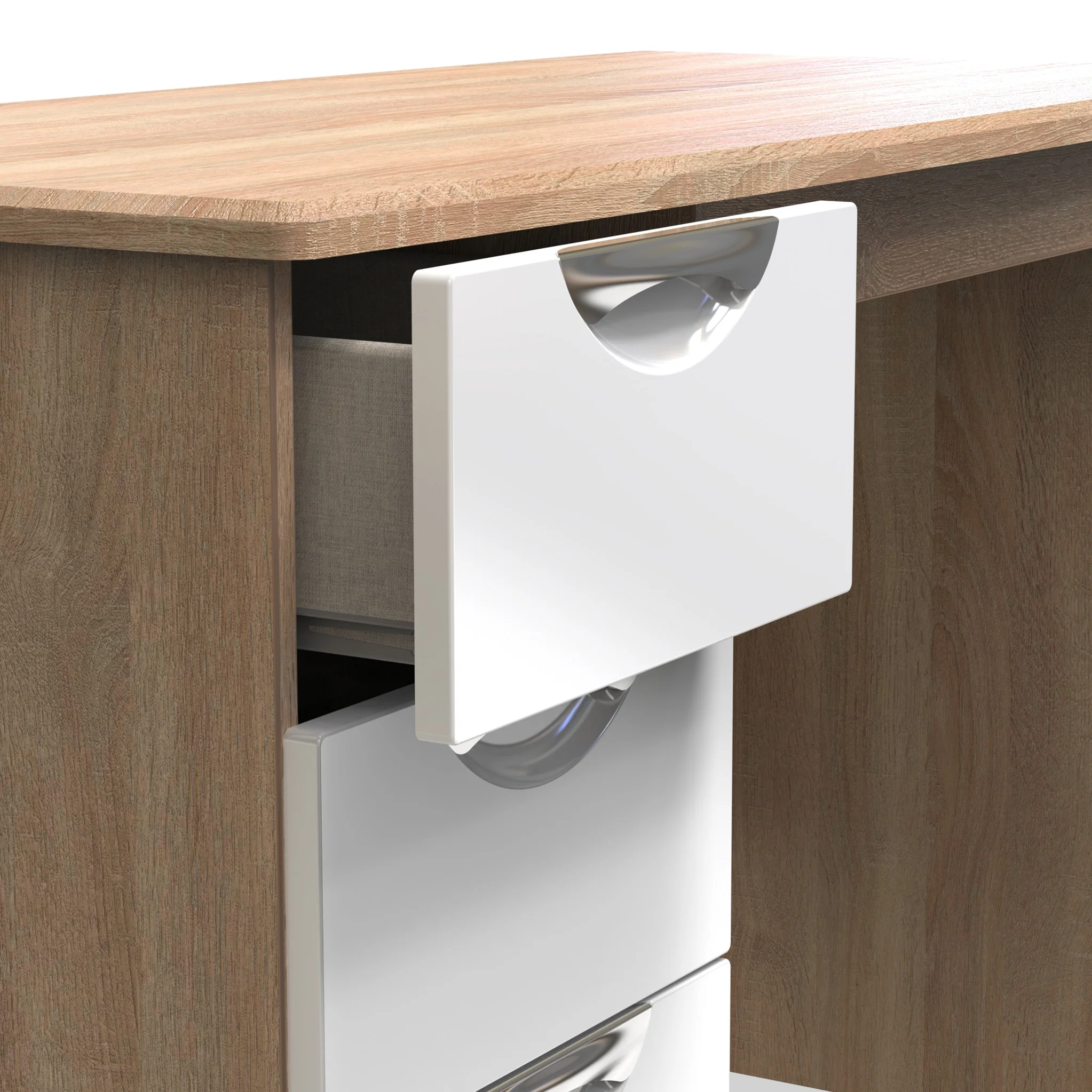 Beckett Gloss 3 Drawer Storage Desk - Image 17