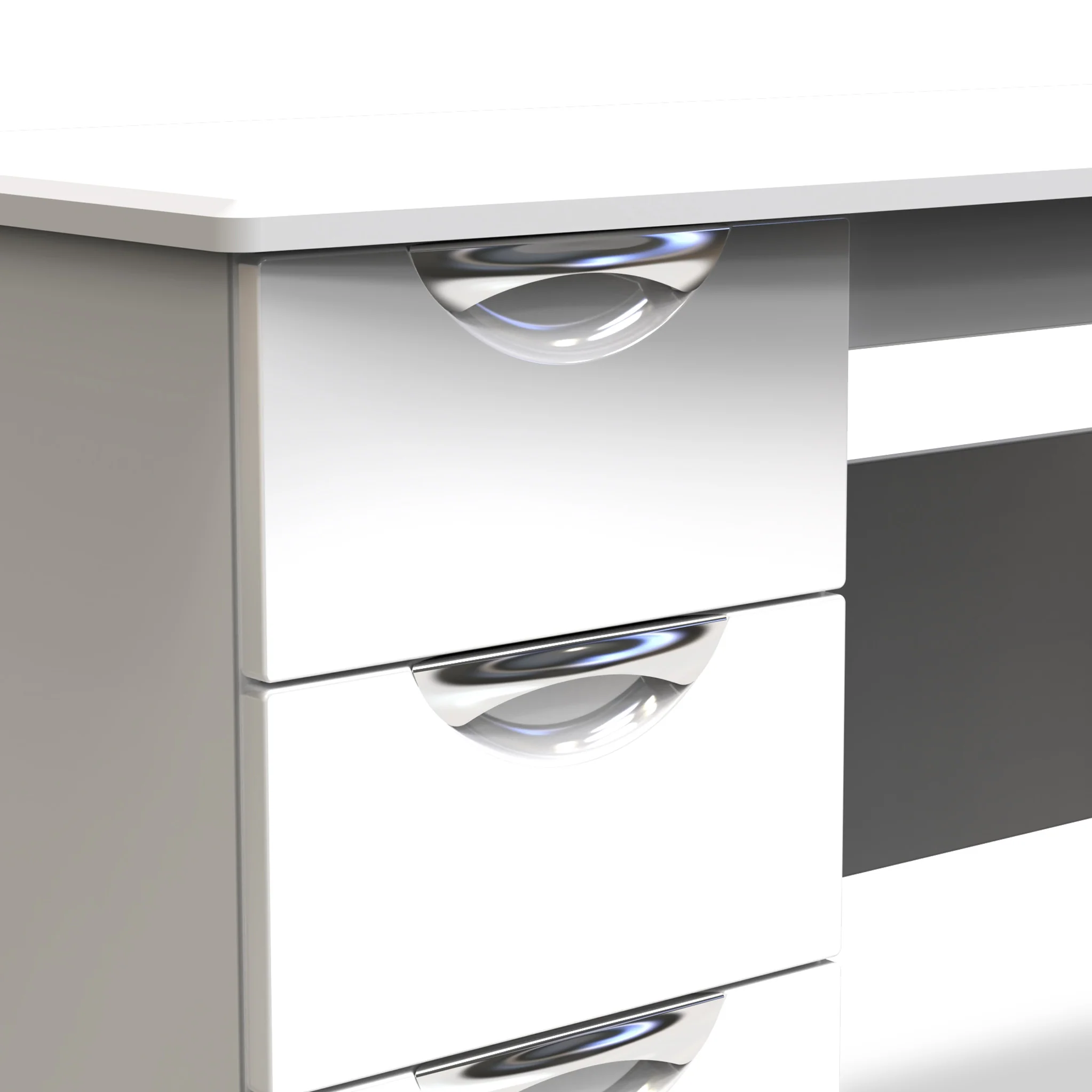 Beckett Gloss 3 Drawer Storage Desk - Image 21