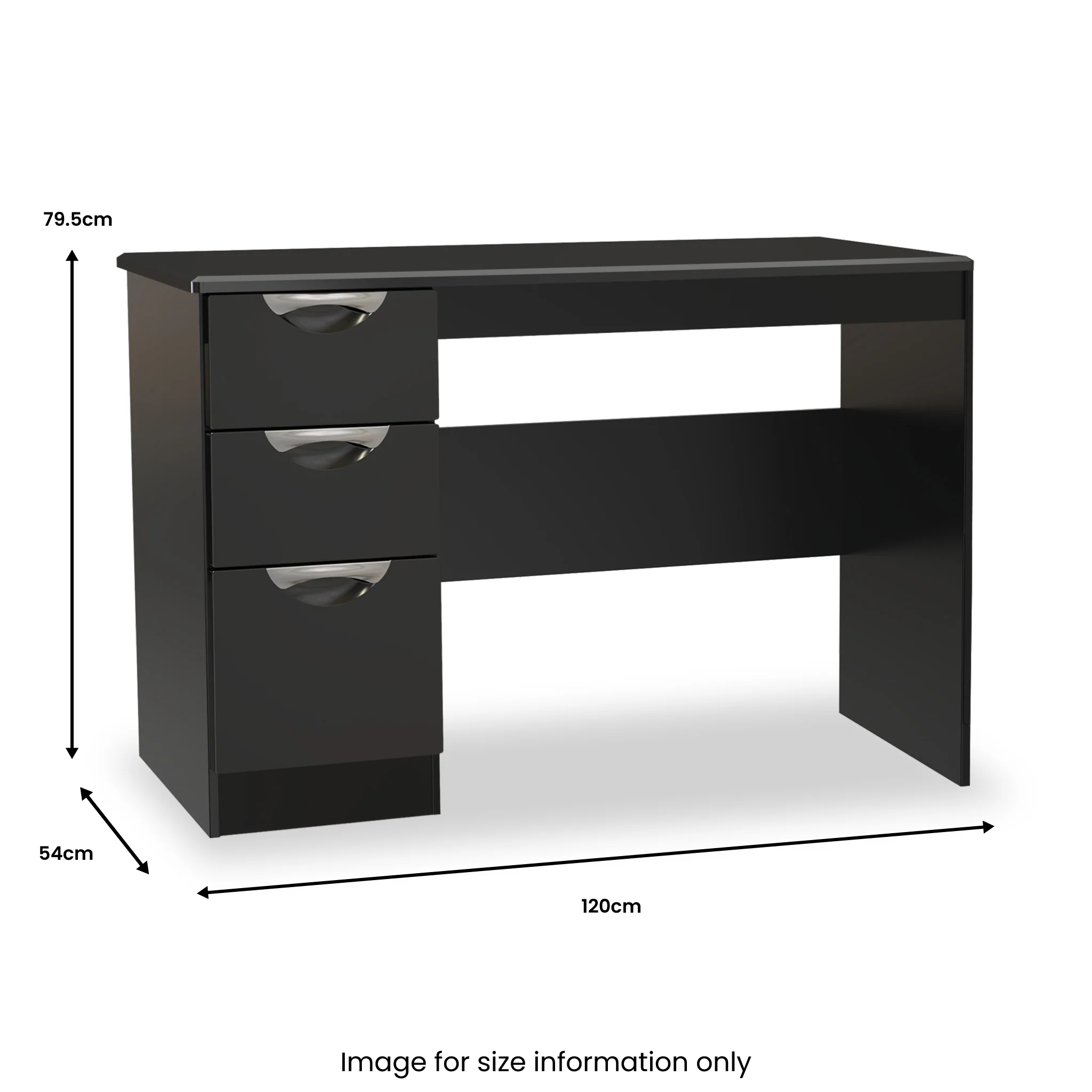 Beckett Gloss 3 Drawer Storage Desk - Image 23