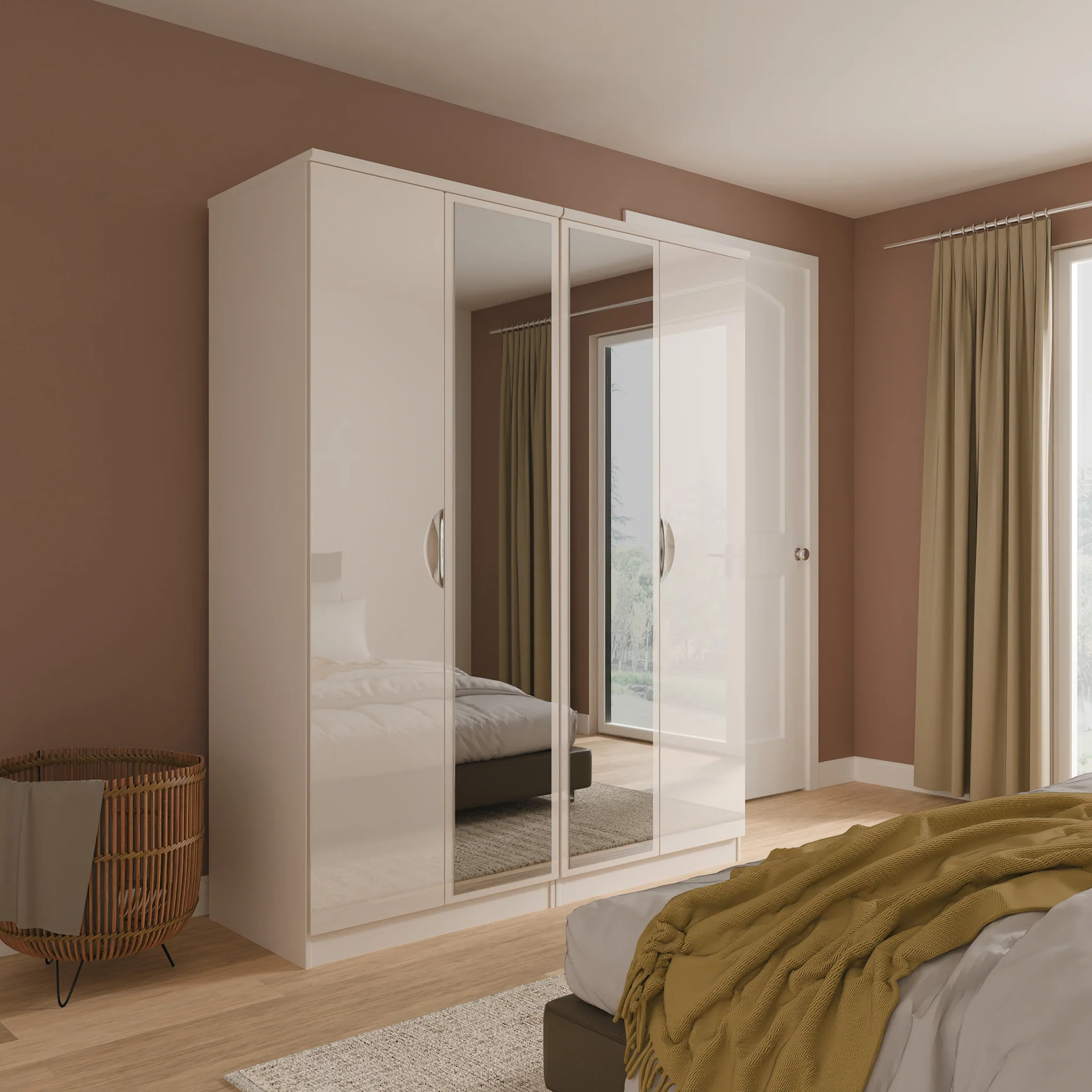 Beckett 4 Door Mirrored Wardrobe - Image 2
