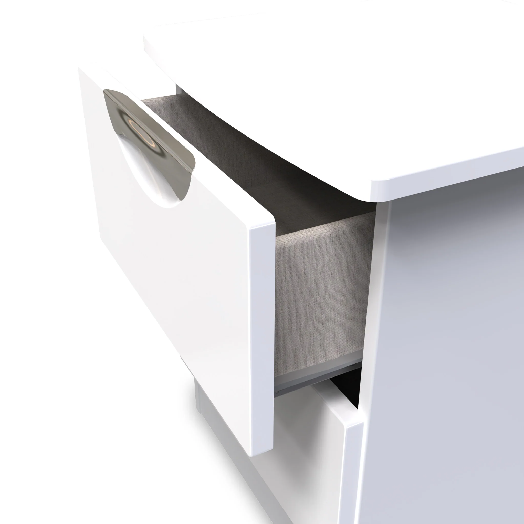 Beckett Gloss 2 Drawer Bedside Cabinet - Image 7