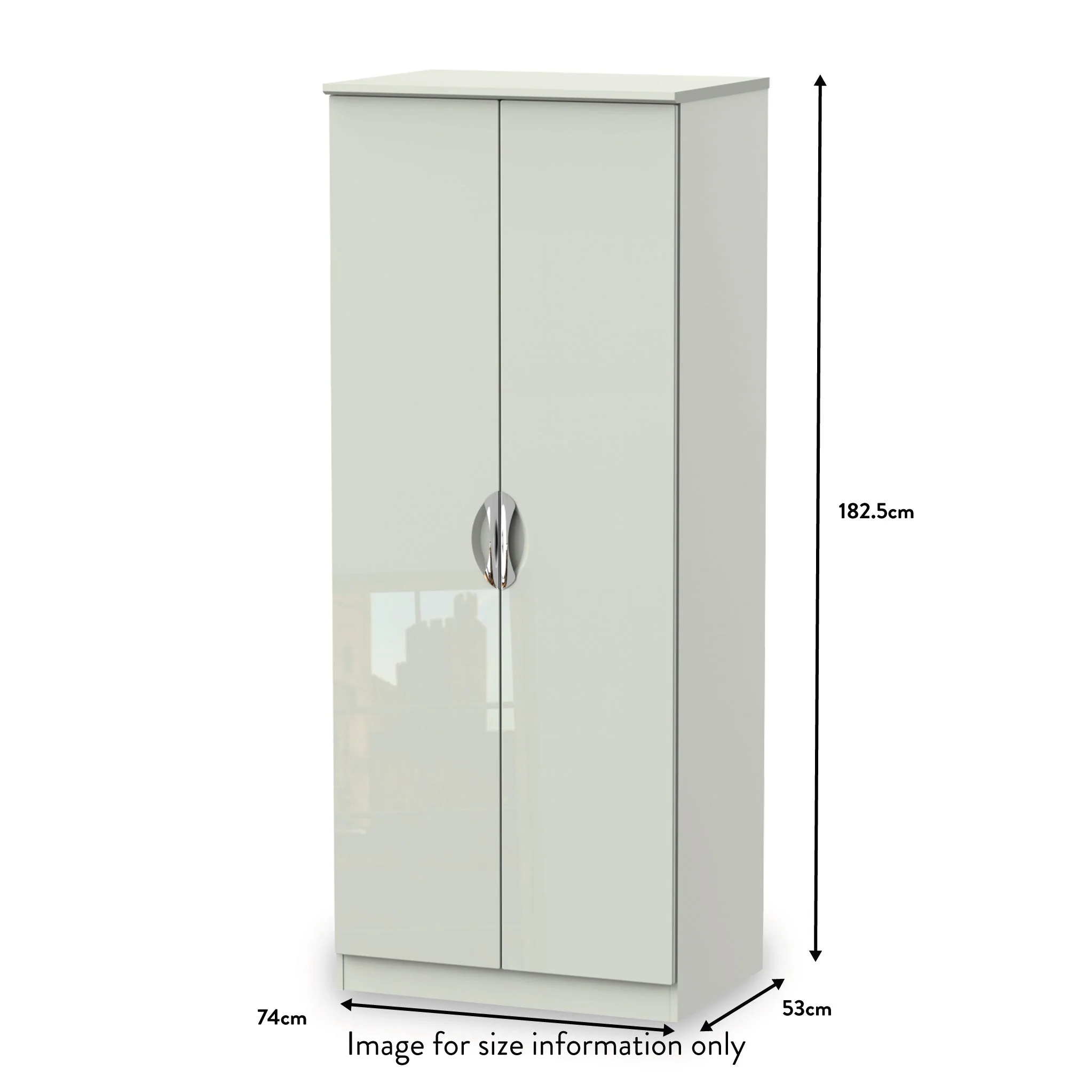 Beckett Gloss 2 Door Wardrobe - Image 15
