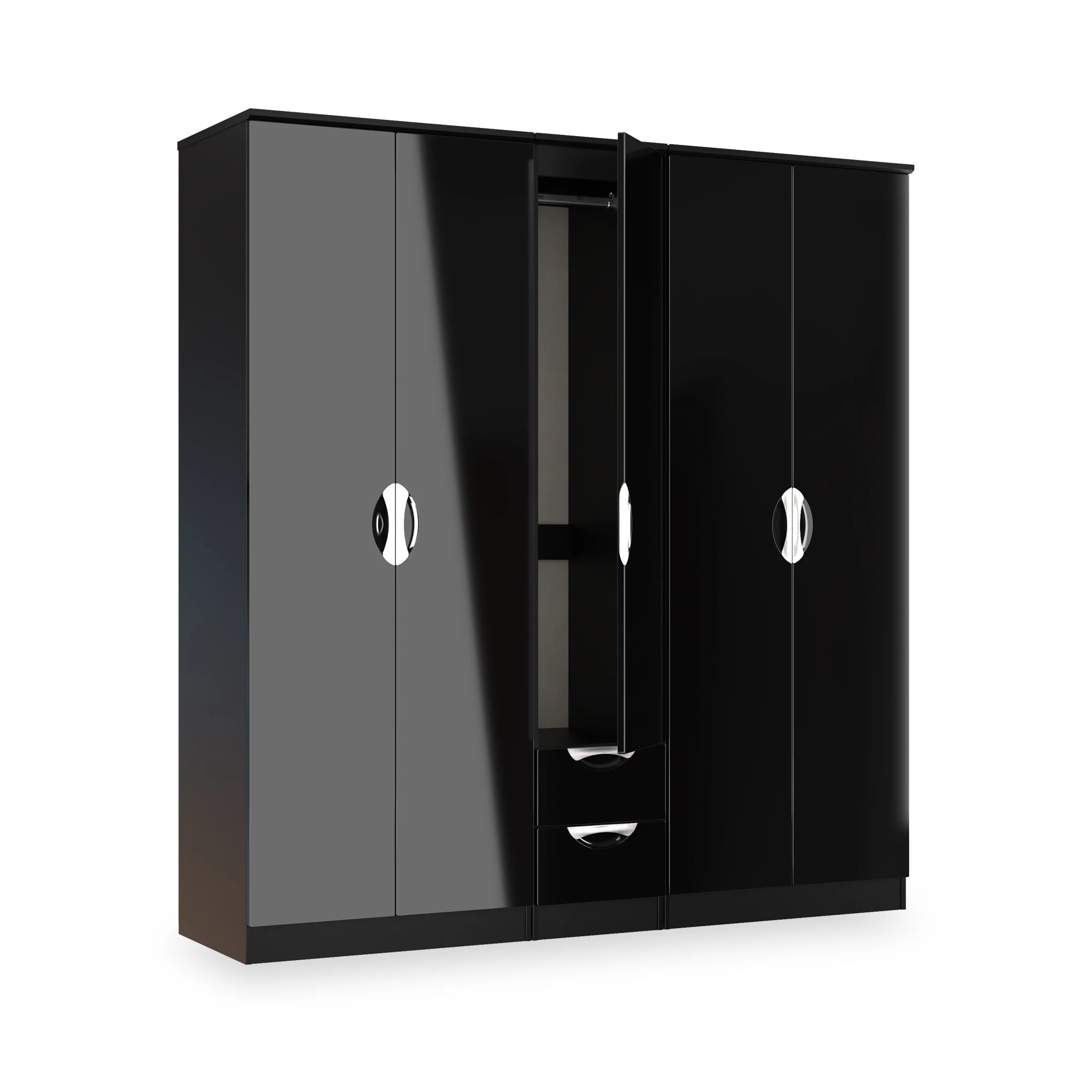 Beckett 5 Door 2 Drawer Wardrobe - Image 12