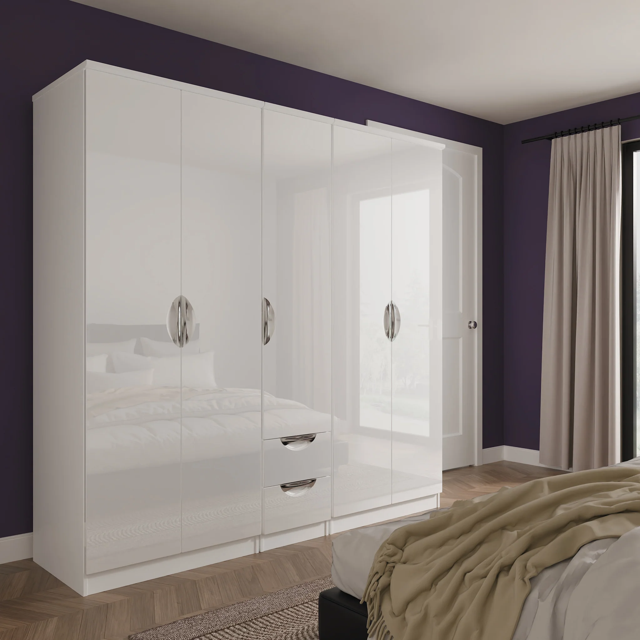 Beckett 5 Door 2 Drawer Wardrobe - Image 16