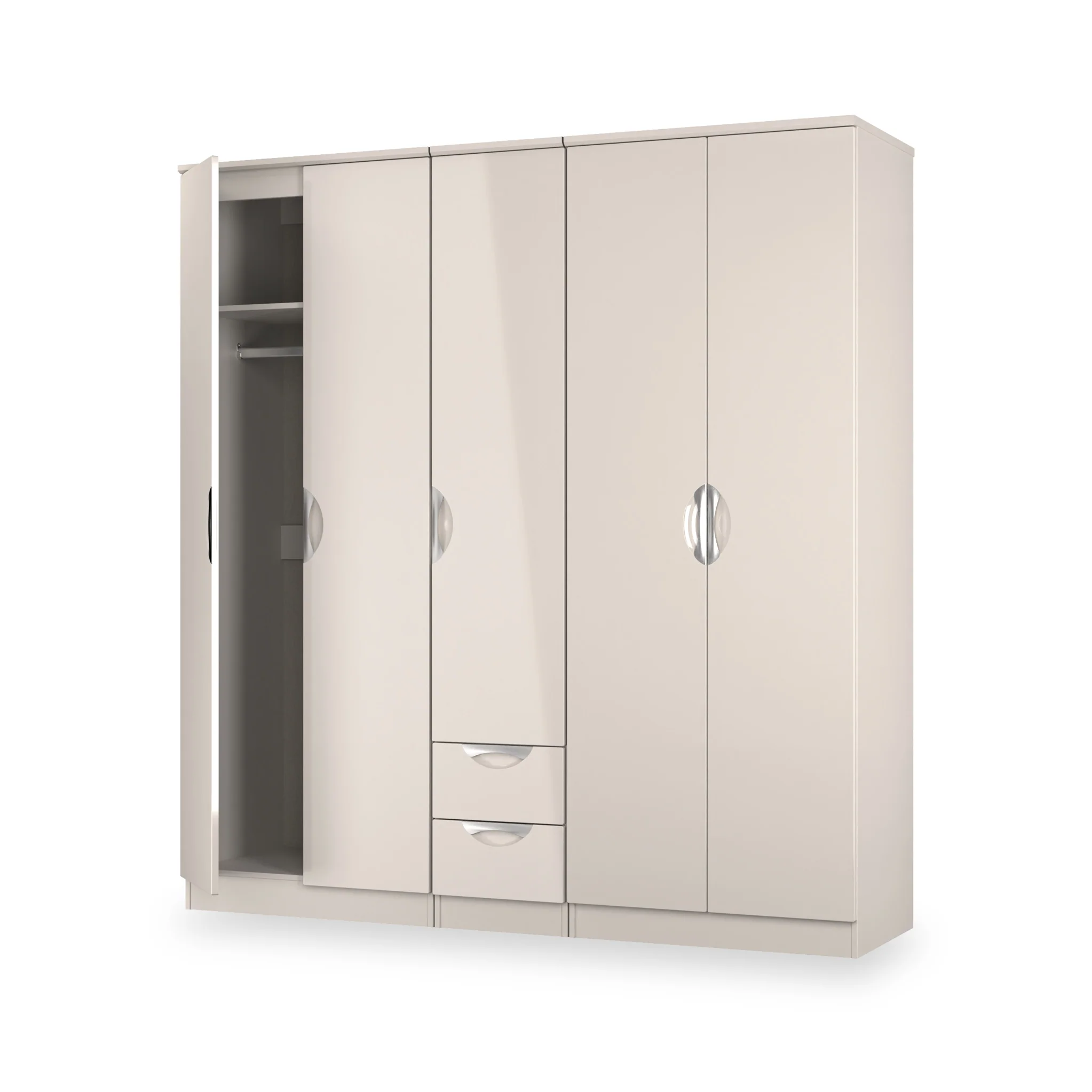 Beckett 5 Door 2 Drawer Wardrobe - Image 7