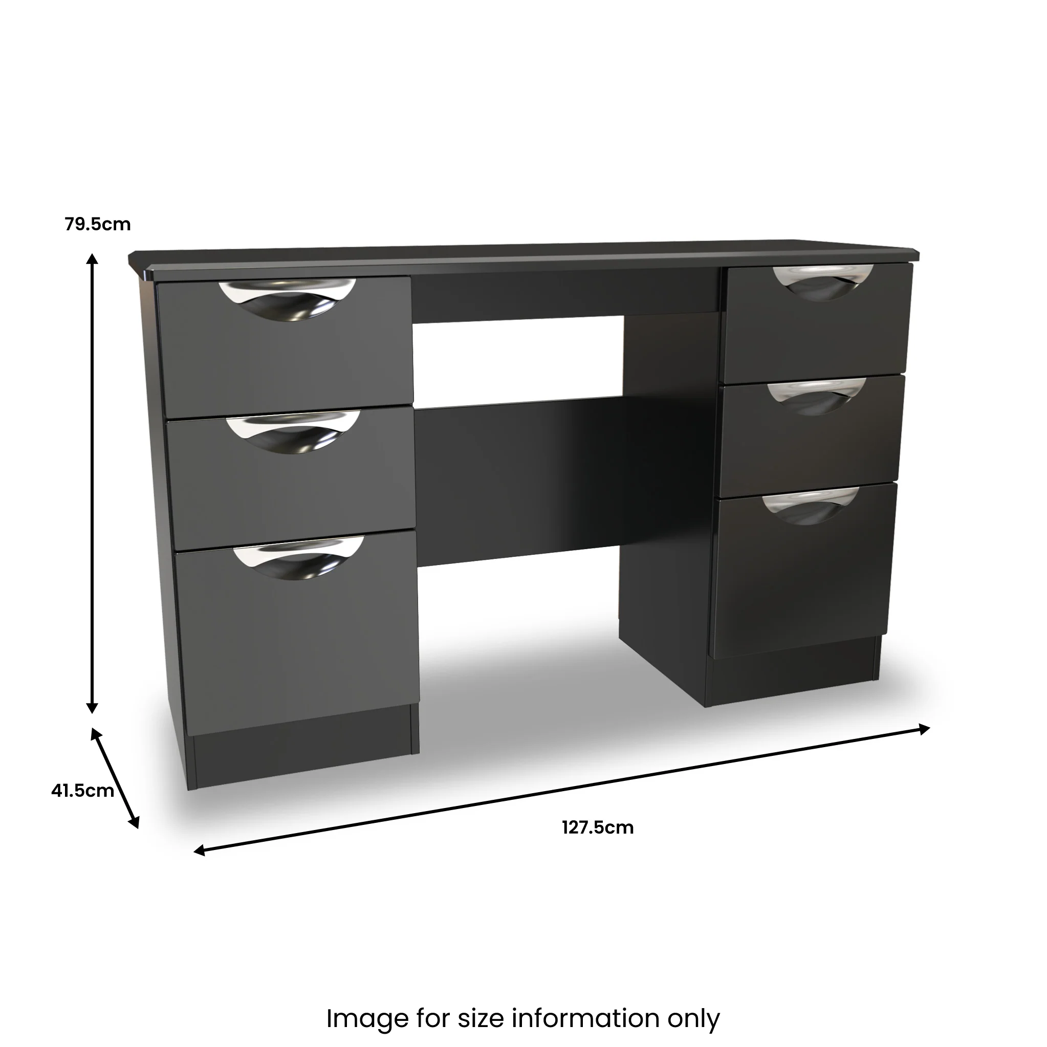 Beckett Gloss 6 Drawer Storage Desk - Image 12