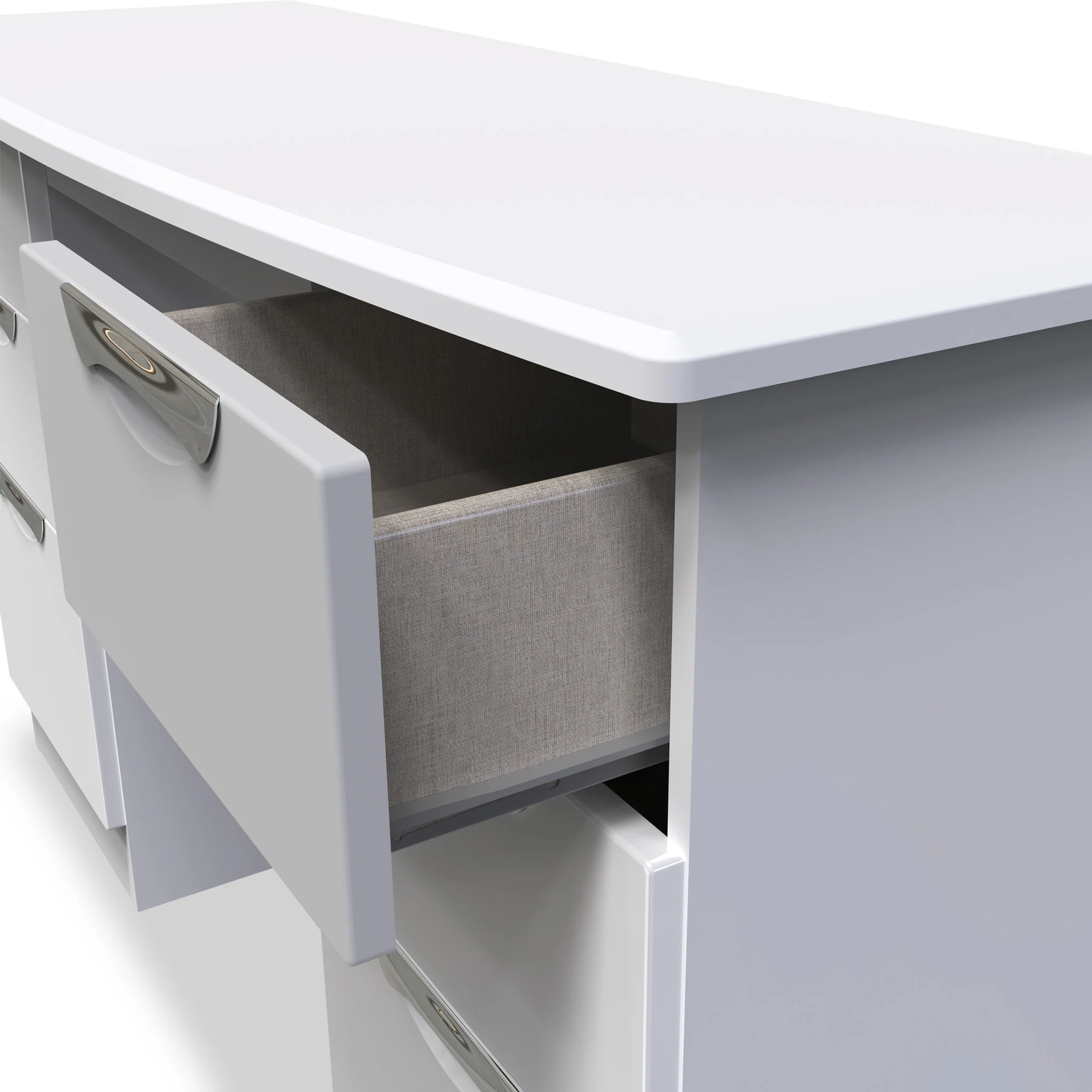 Beckett Gloss 6 Drawer Storage Desk - Image 4