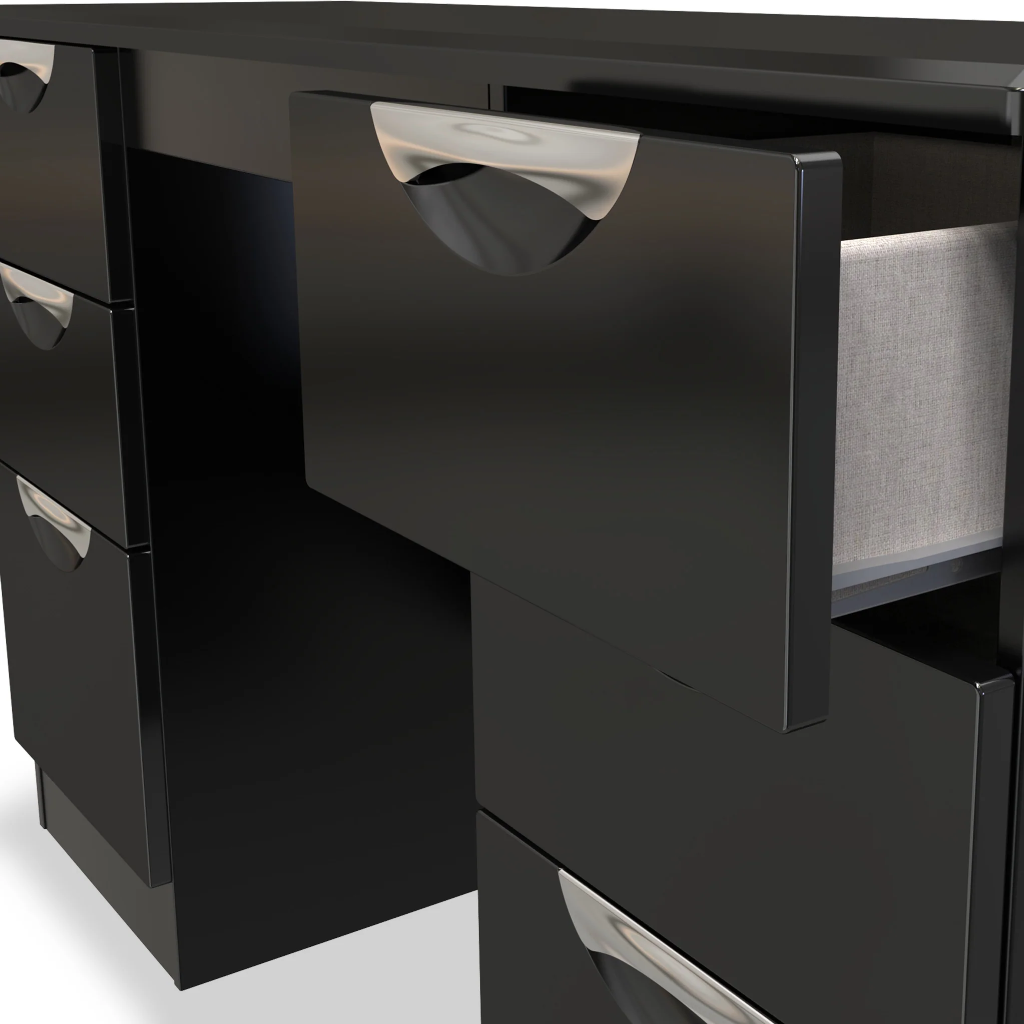 Beckett Gloss 6 Drawer Storage Desk - Image 8
