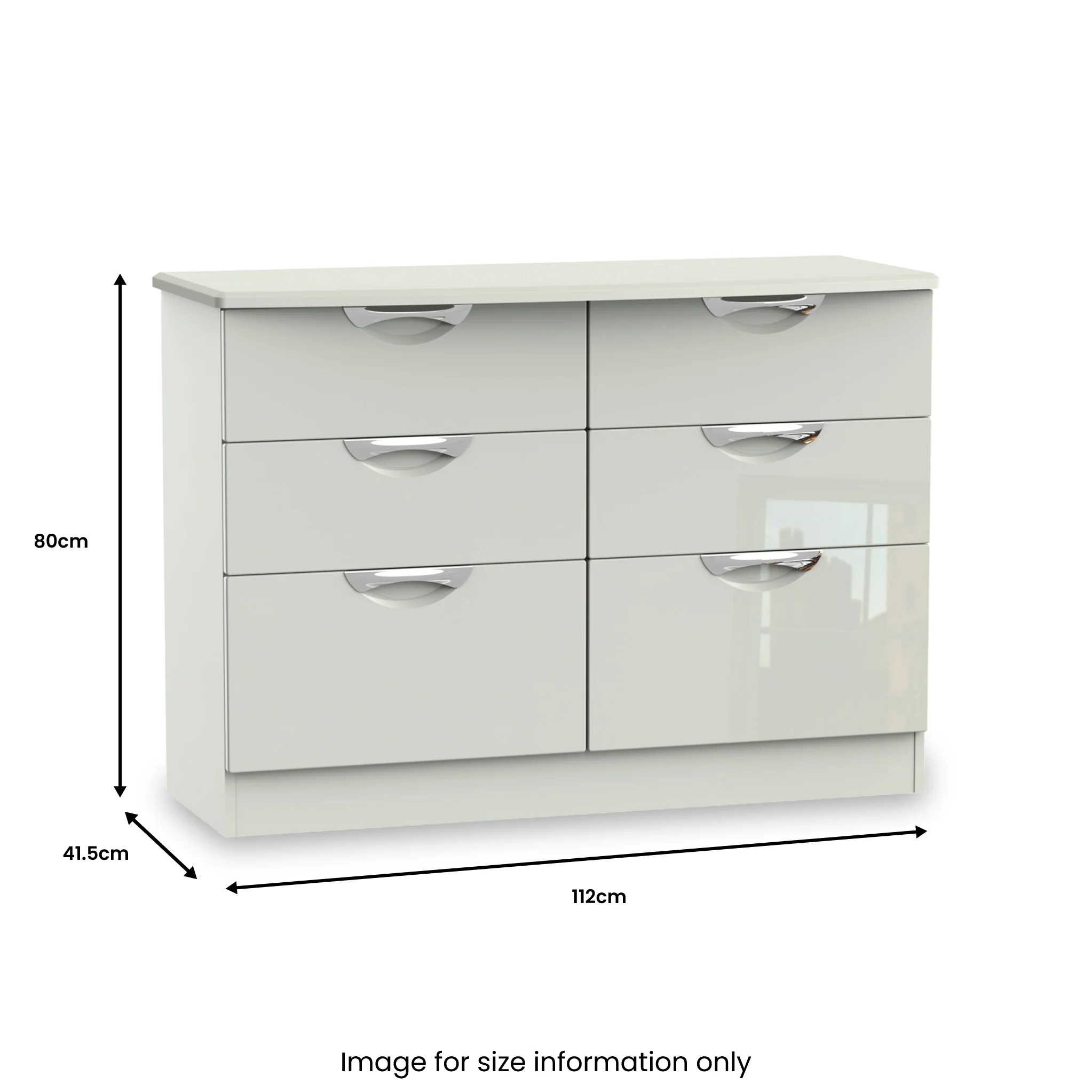 Beckett Gloss 6 Drawer Wide Chest - Image 15
