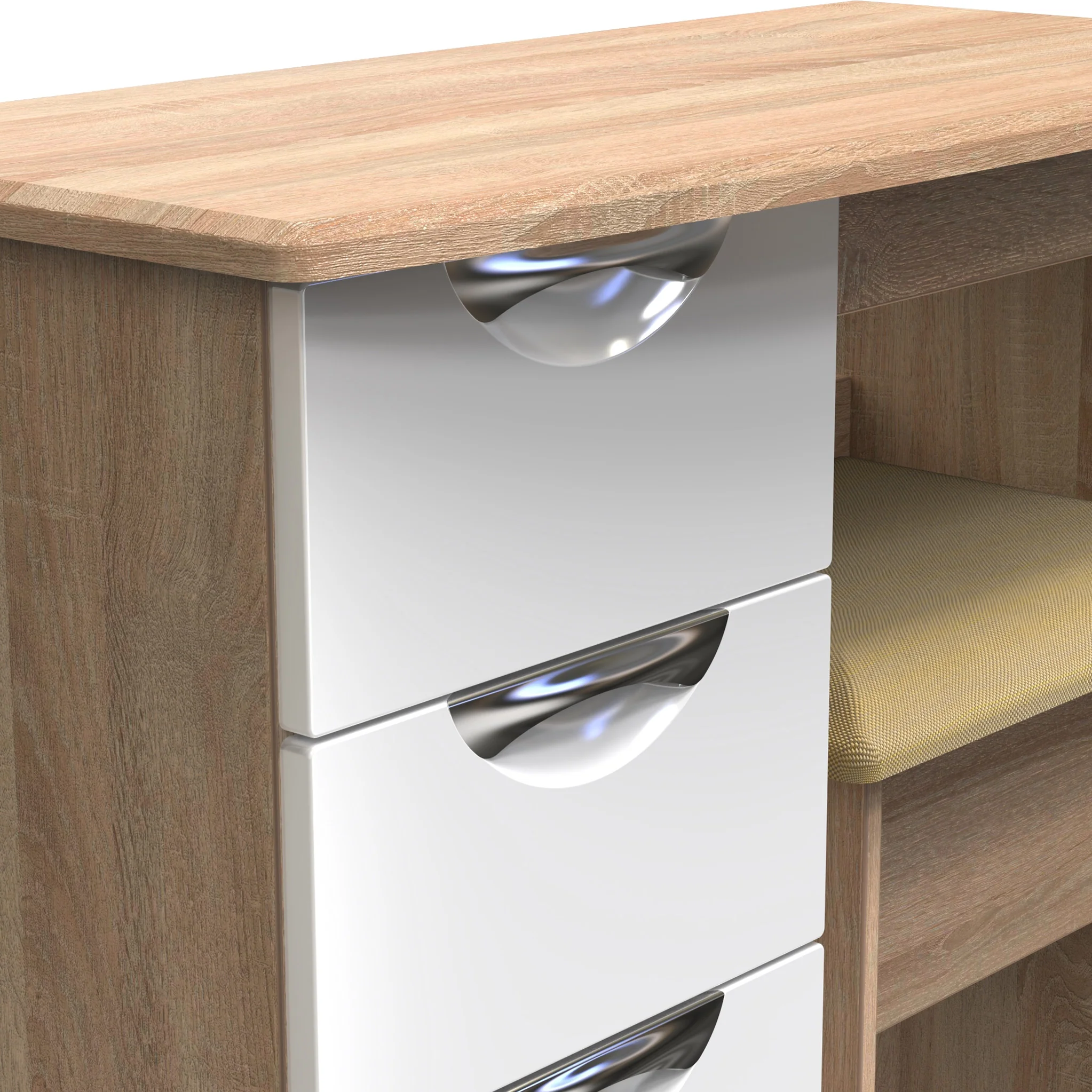 Beckett Gloss Dressing Table with Stool - Image 19
