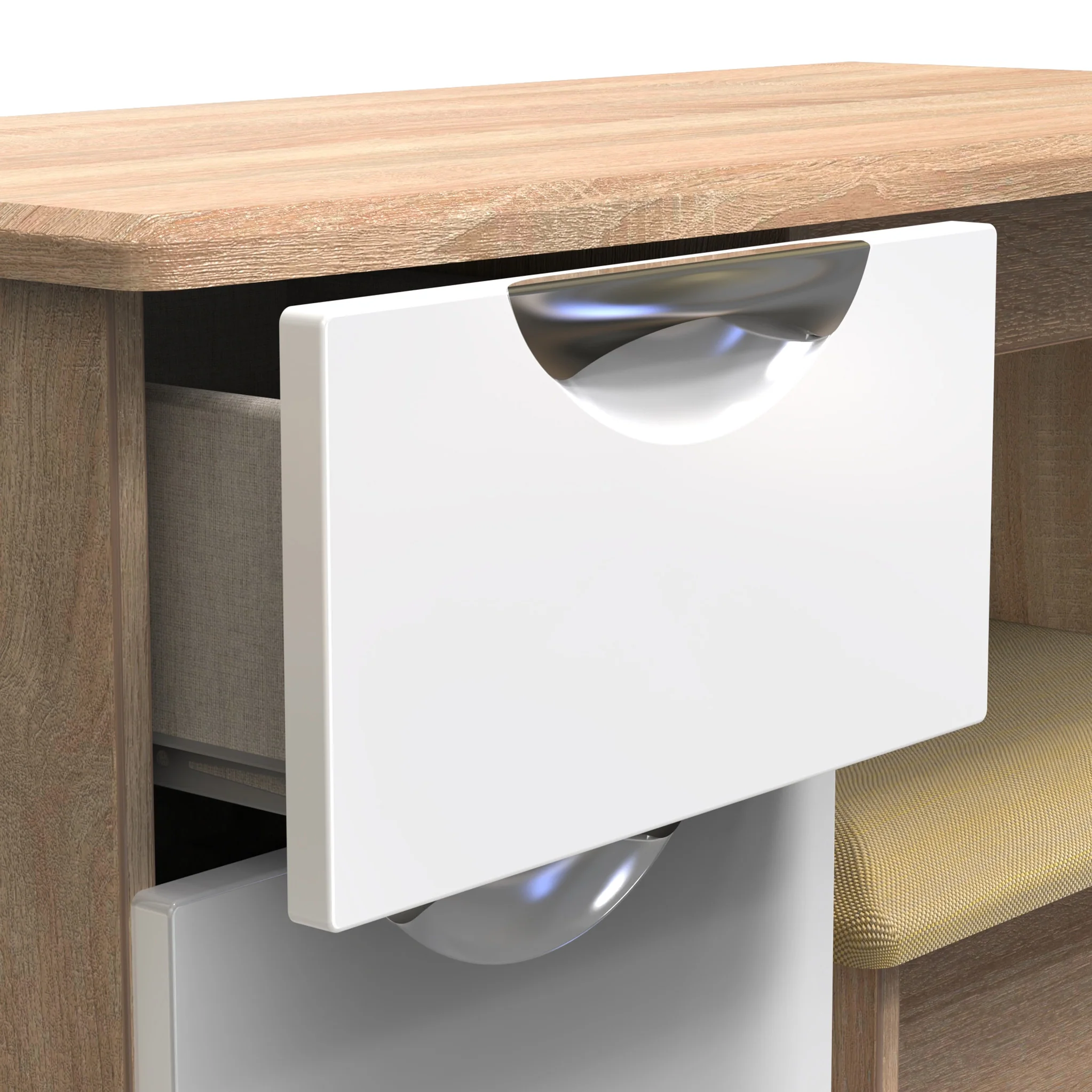 Beckett Gloss Dressing Table with Stool - Image 20